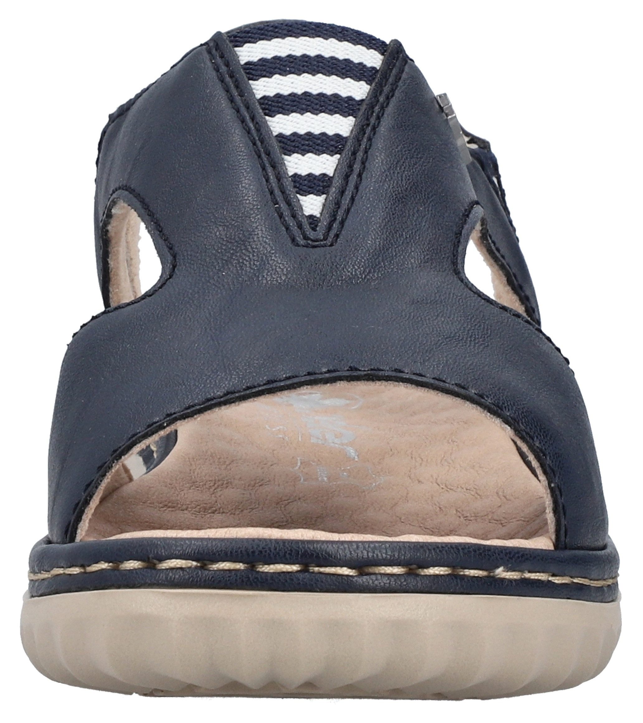 Rieker Sandalen , zomer schoen, sandalette, instapschoen met contrasterende siernaad