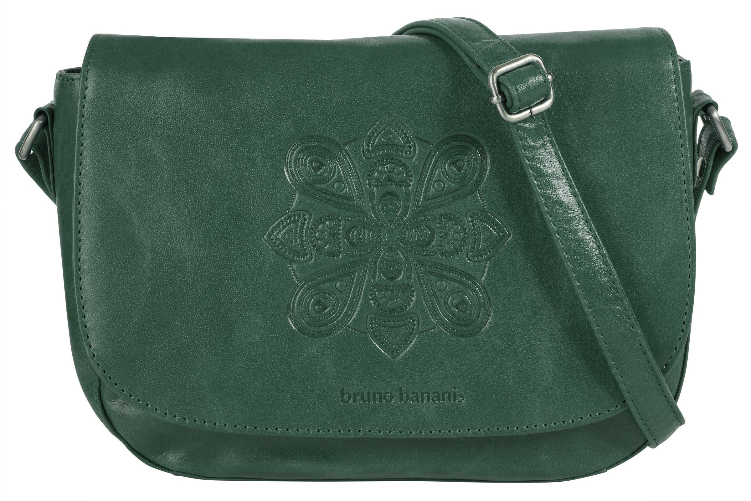 Bruno Banani Schoudertas Mandala echt leder dames tassen maat Onesize groen