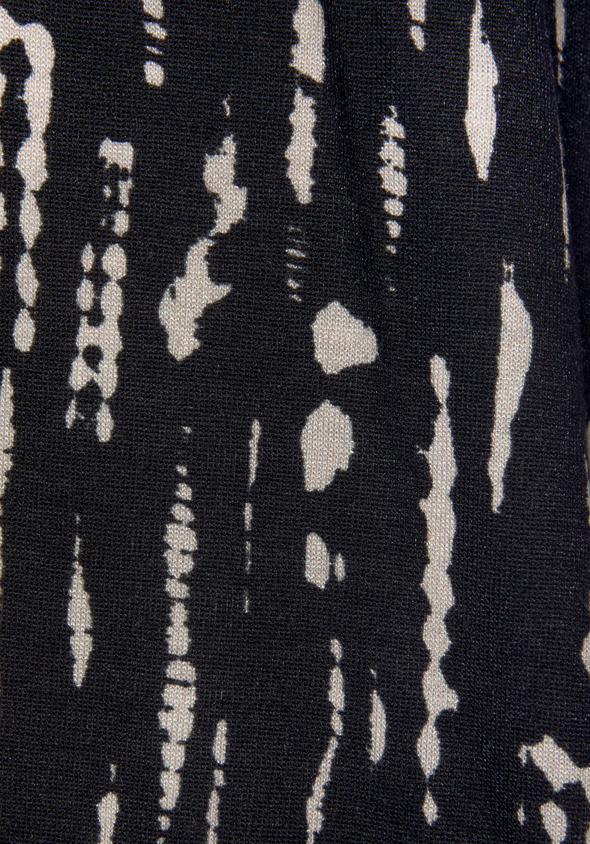 s.Oliver RED LABEL Beachwear Gedessineerde jurk met sierband op de rug, korte zomerjurk met all-over print, strandjurk