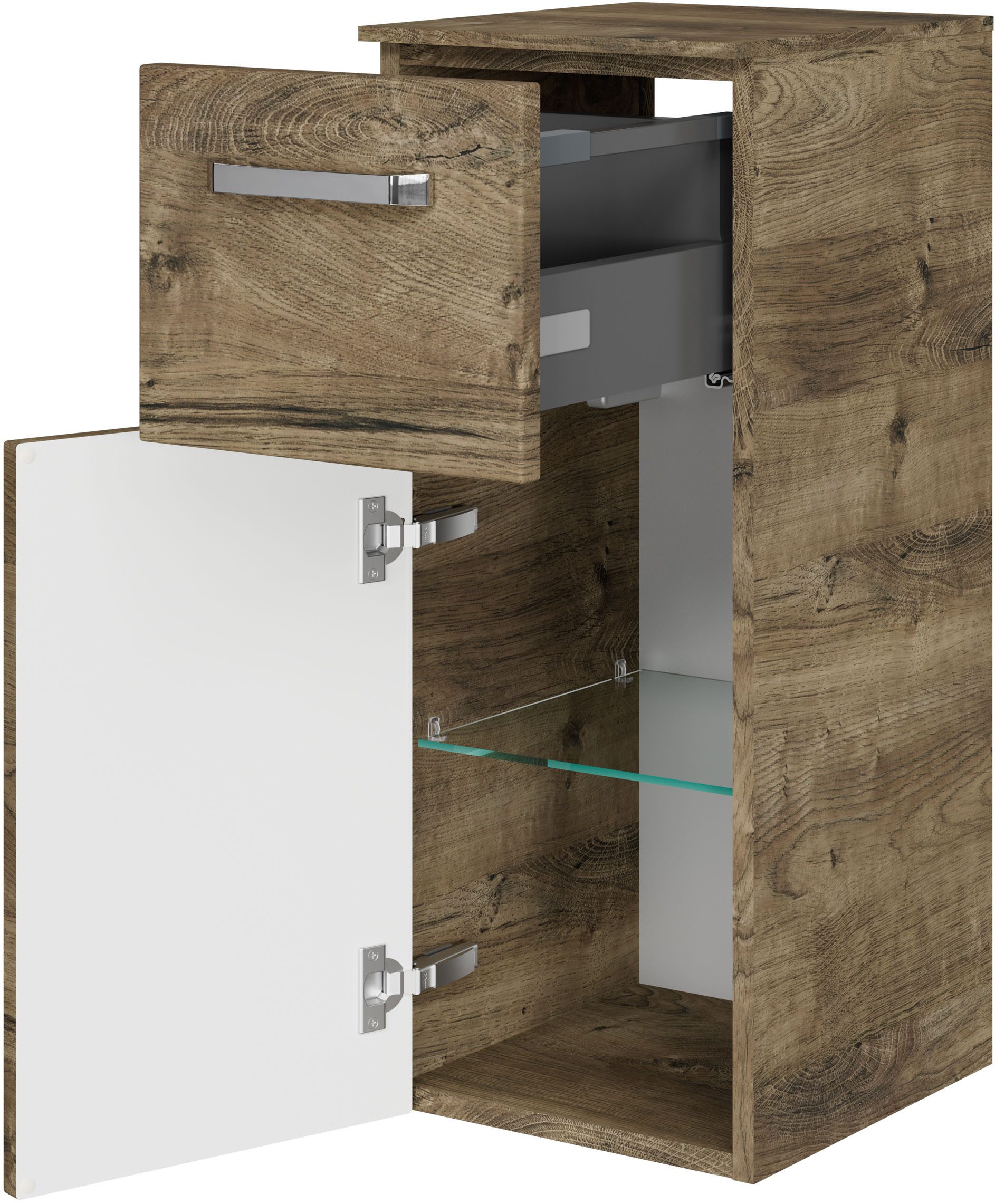 Saphir Badmeubelset Serie 4010 4-delig keramische wastafel met LED-spiegelkast (set)