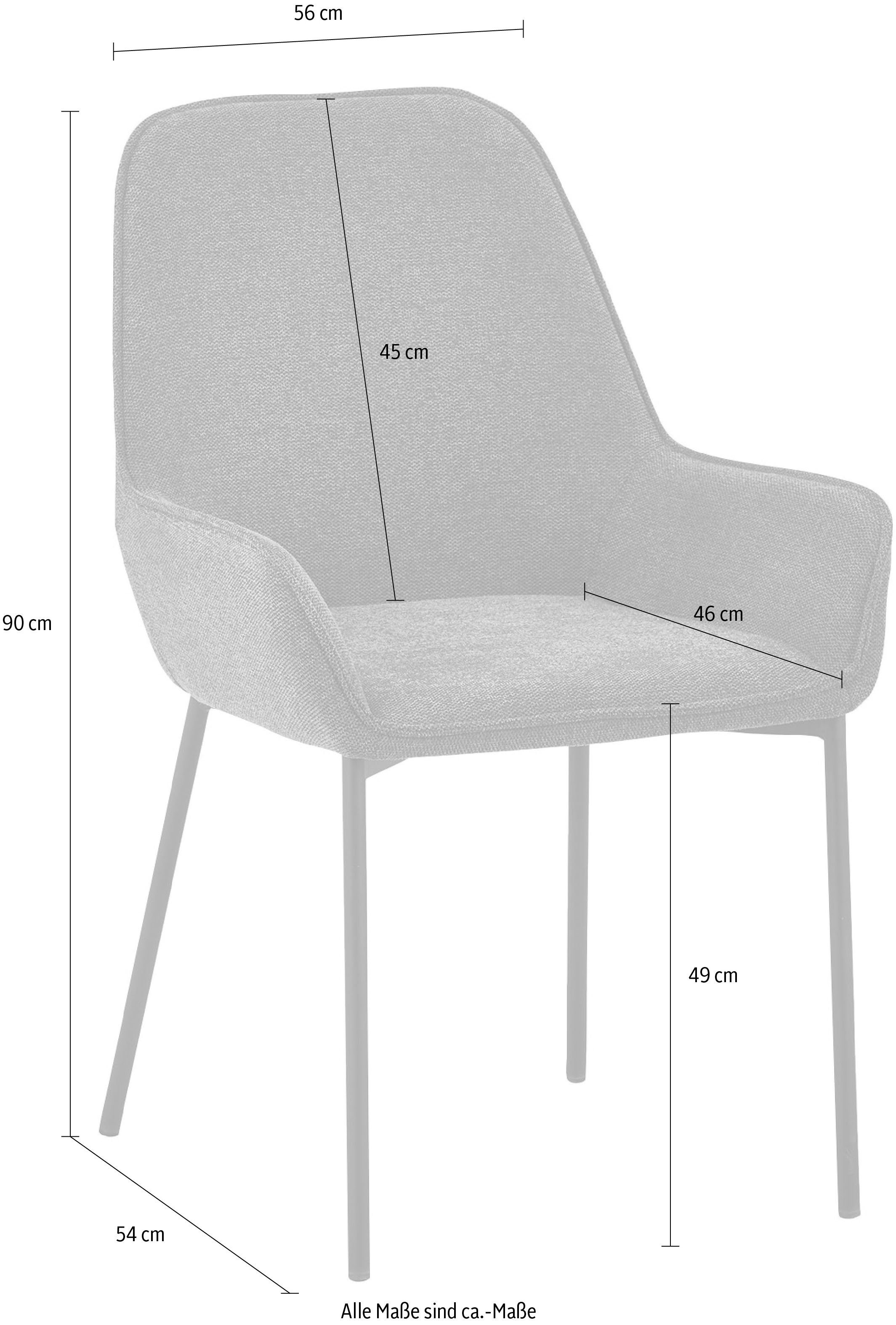 SalesFever Eetkamerstoel Bekleding van structuurstof (set, 2 stuks)