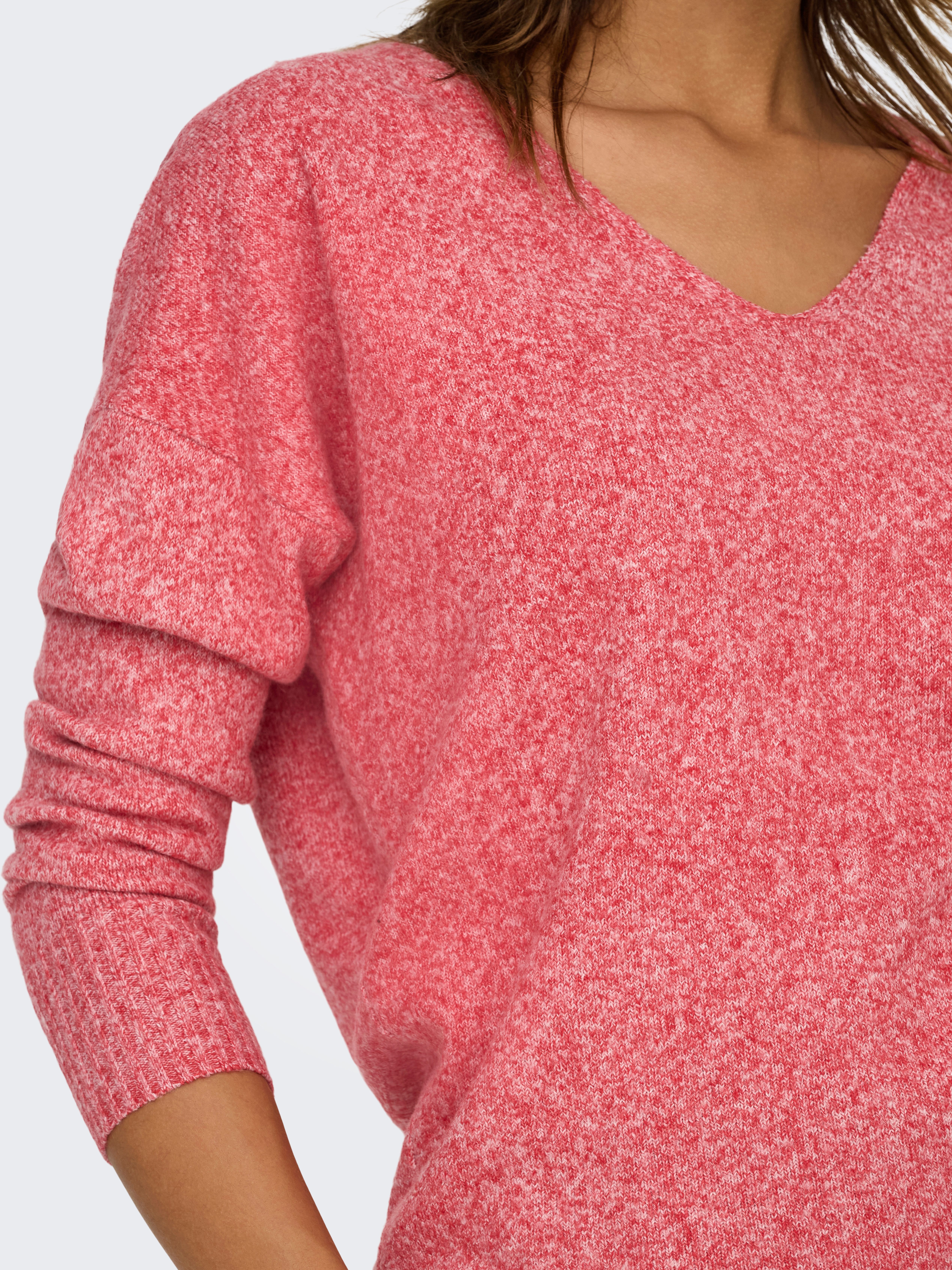 Only Trui met V-hals ONLRICA LIFE L/S V-NECK PULLO KNT NOOS