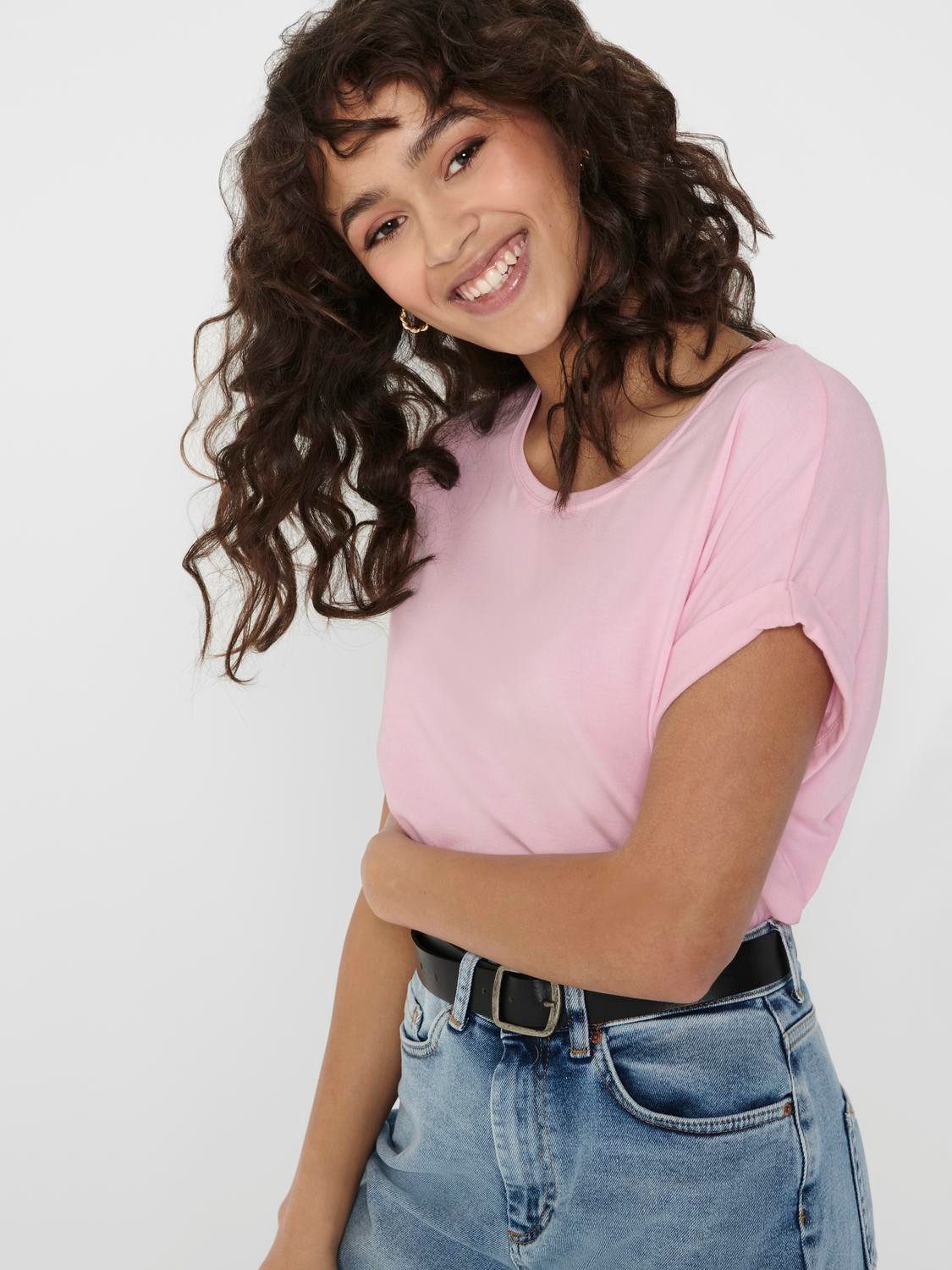 Only T-shirt ONLMOSTER – Shirt met korte mouwen en omslag en klassieke look