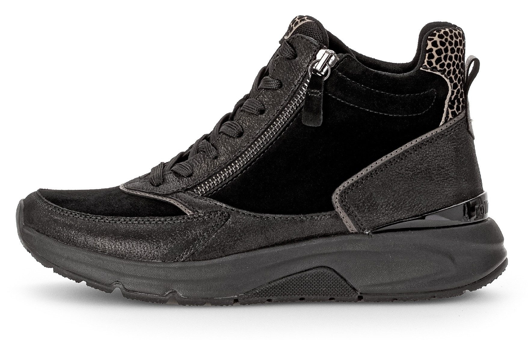 Gabor Rollingsoft Sneakers met sleehak , vrijetijdsschoen, veterschoen, veterschoenen met uitneembare binnenzool