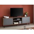 salesfever tv-meubel in moderne kleurencombinatie van walnoot en grijs, tv-tafel bruin