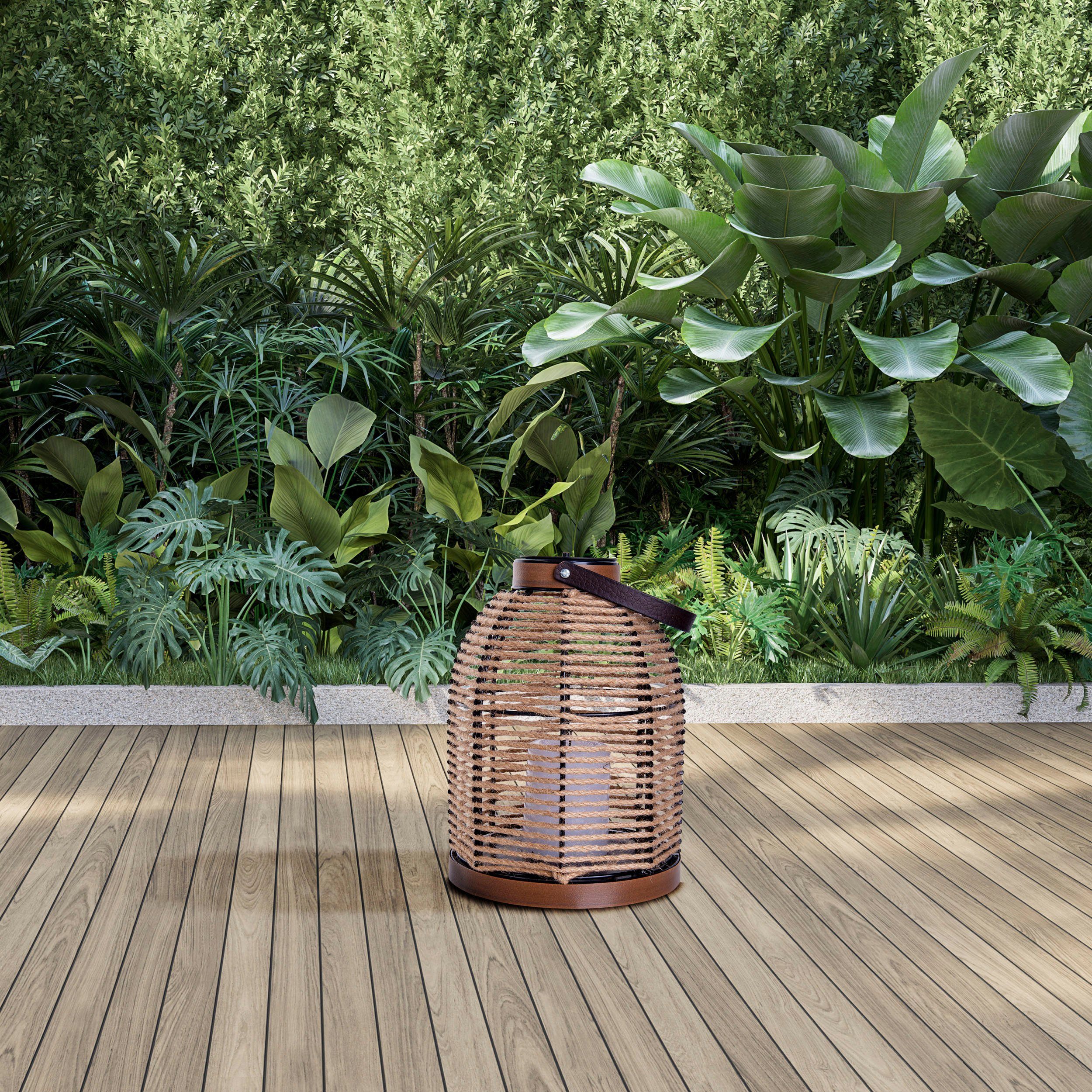 näve Ledsolarlamp Korbinian Snoerbekleding, handgreep, niet verlichte decoratieve kaars, h: 29 cm (1 stuk)
