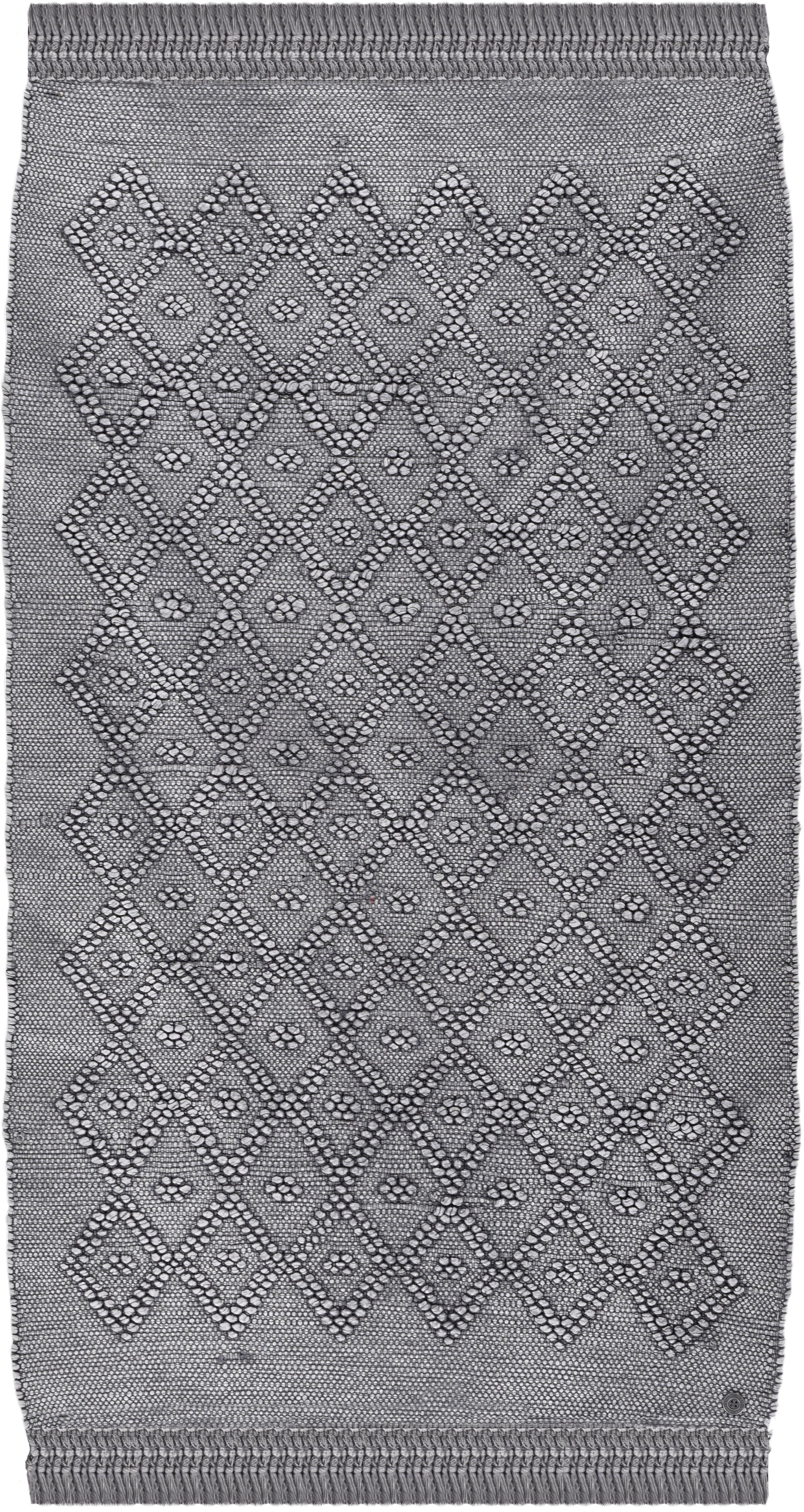 TOM TAILOR HOME Badmat Vintage wash Badmat, uni kleuren, ruitpatroon, met franjes, 100% katoen (1 stuk)