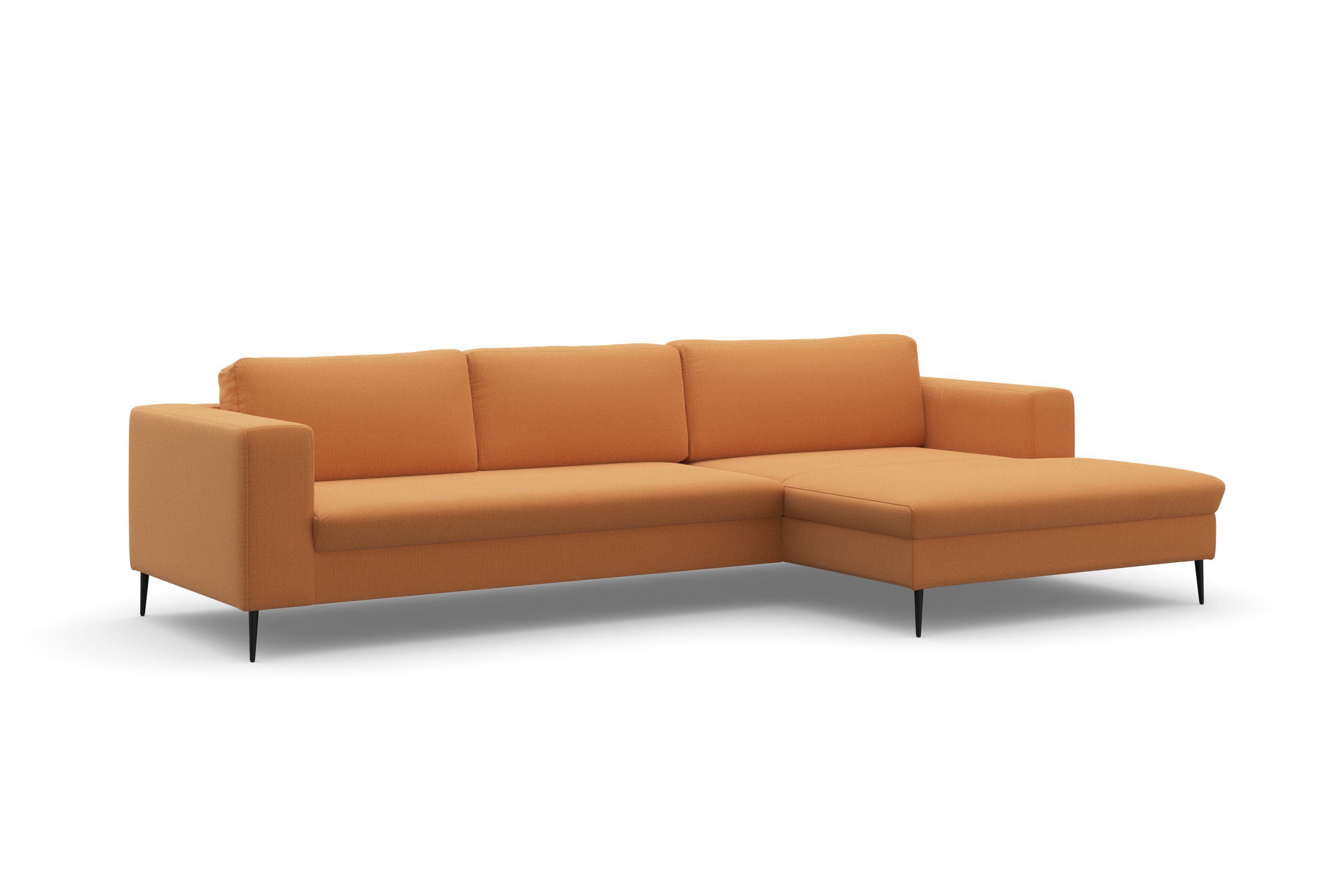 DOMO collection Hoekbank Modica, tijdloos en elegant, L-vorm moderne uitstraling met ruime recamière, ook in cord