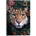 reinders! artprint luipaard bloemenkrans - jungle - in vrolijke kleuren (1 stuk) multicolor