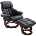 mca furniture relaxfauteuil calgary tv-fauteuil 360º draaibaar inclusief hocker met leren bekleding zwart