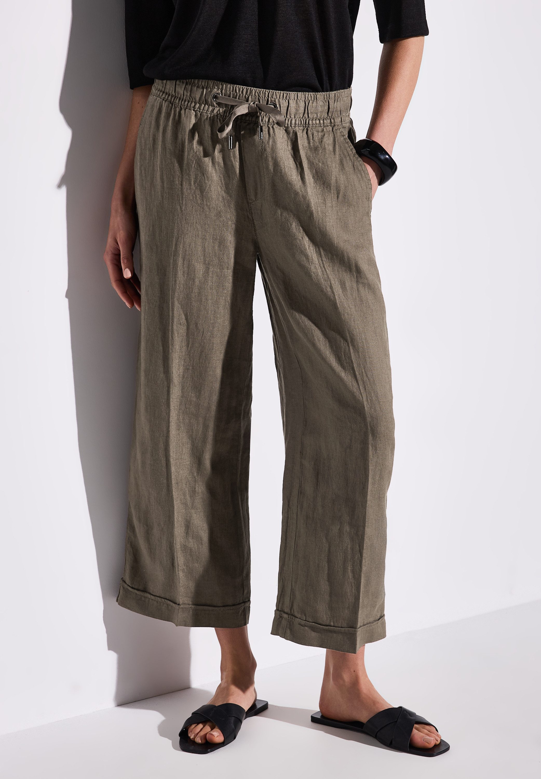 STREET ONE Culotte Styel EMEE elastische band met rijgkoord