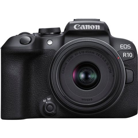 Canon Systeemcamera EOS R10 + RF-S 18-45mm F4.5-6.3 IS STM + Bajonettadapter EF-EOS R