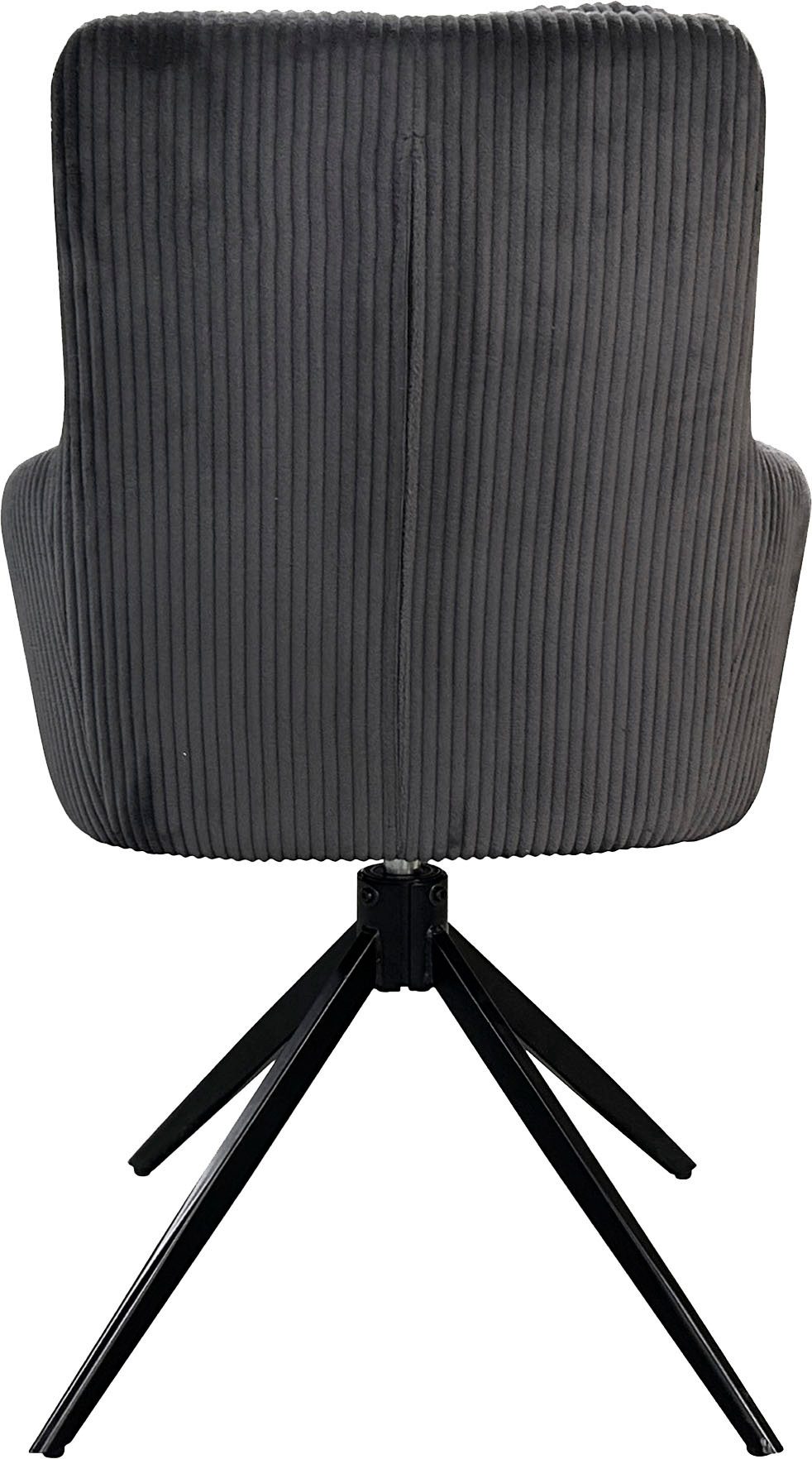 byLIVING Eetkamerstoel Pura (2-stuks set) Zitkuip 360° draaibaar, zwart metaal, armleuningstoel, diverse kleuren (set)
