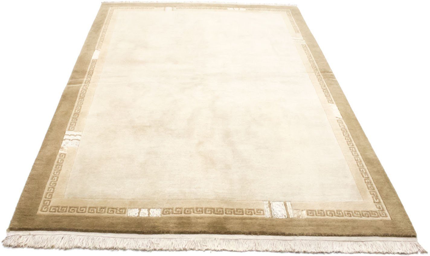 morgenland Wollen kleed Nepal vloerkleed met de hand geknoopt beige handgeknoopt