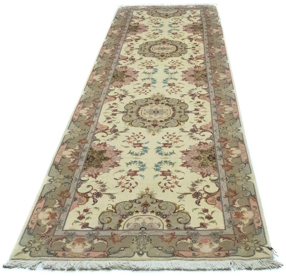 morgenland Wollen kleed Täbriz Teppich handgeknüpft beige-Läufer Täbriz - 339 x 91 cm - beige