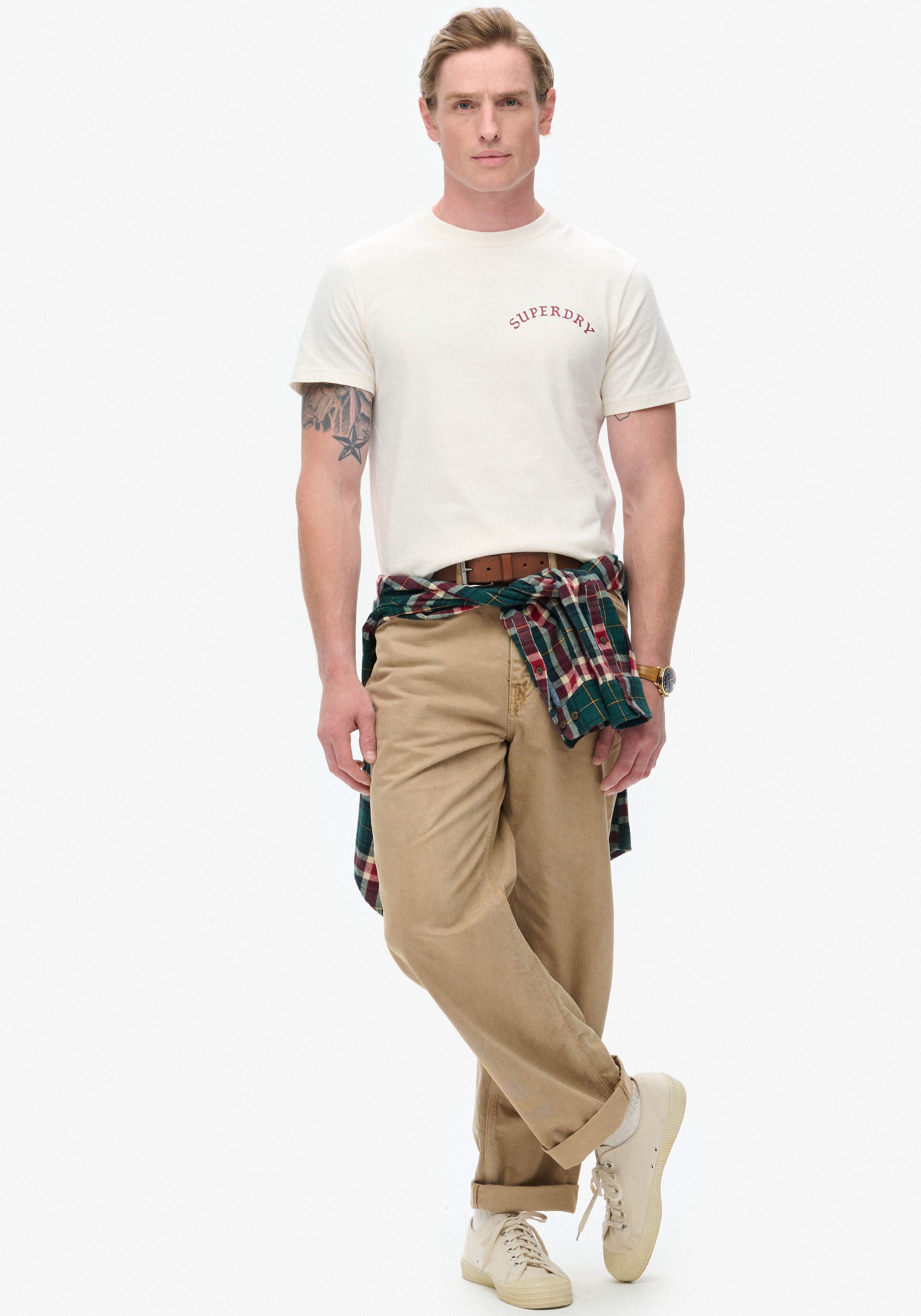Superdry Shirt met ronde hals TATTOO GRAPHIC T SHIRT