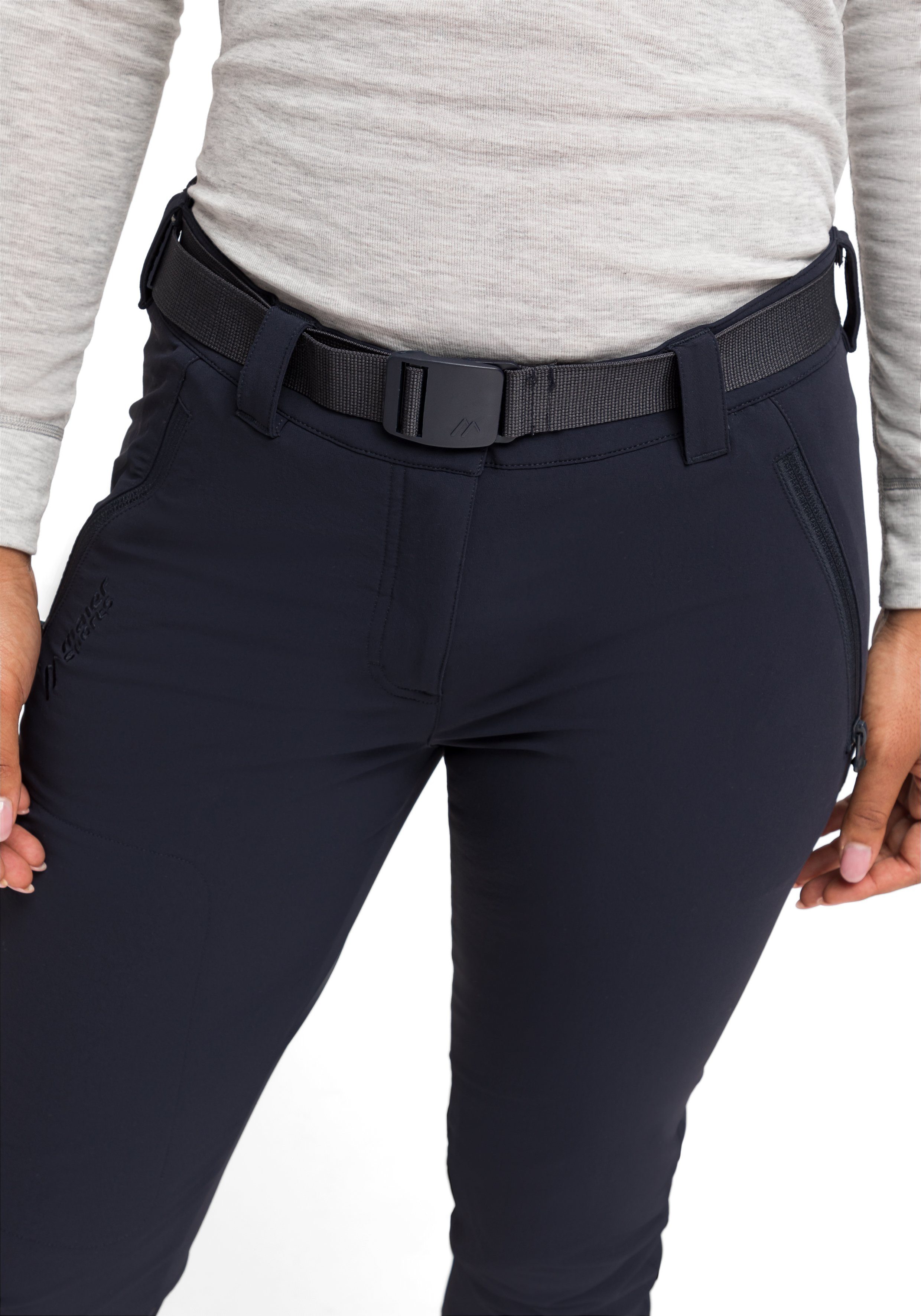 Maier Sports Functionele broek Lana slim Dames wandelbroek, ademende outdoorbroek, 3 zakken, slim fit