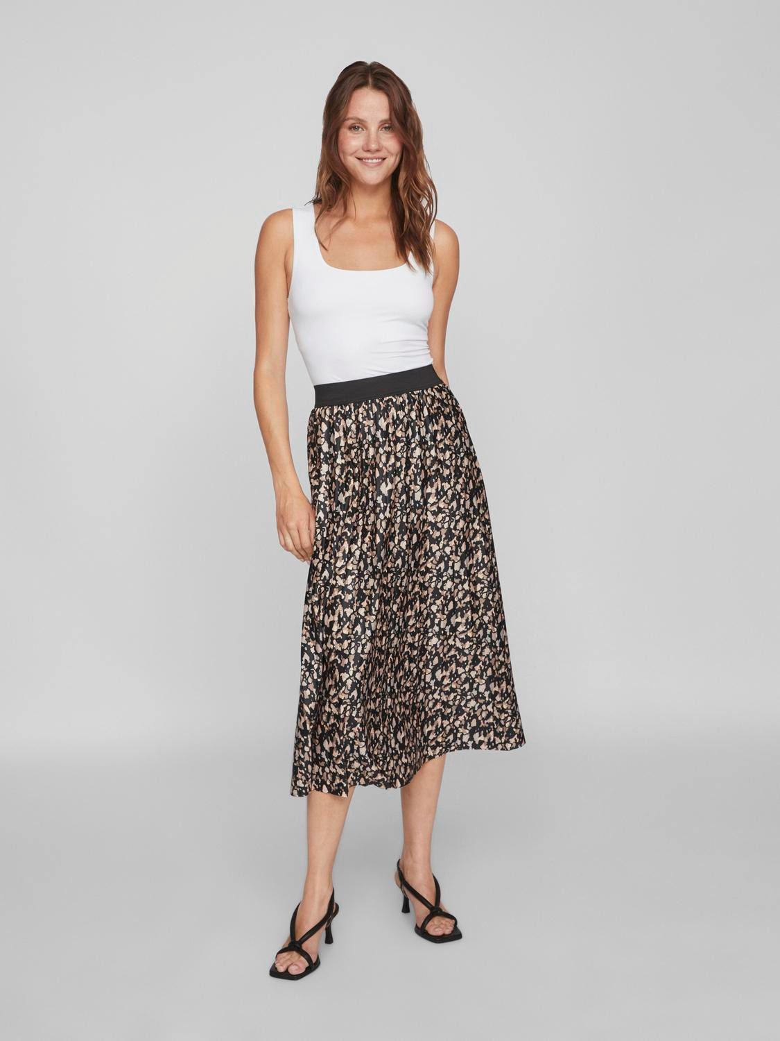 Vila Plissérok VINITBAN PRINT SKIRT - NOOS