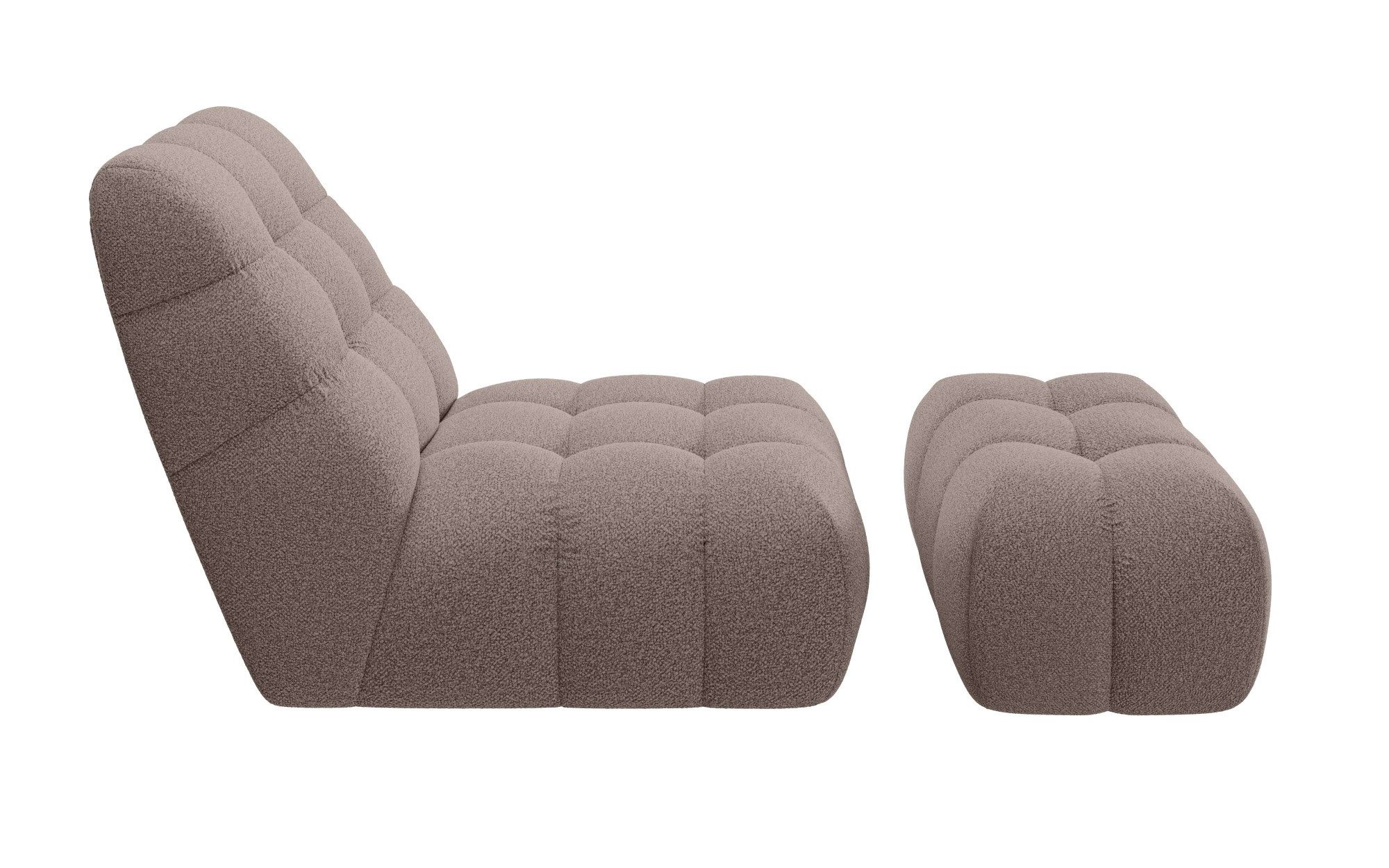 Guido Maria Kretschmer Home&Living XXL-fauteuil AURELIAN loveseat XXL met poef in set, leesstoel, relaxstoel met golfondersteuning, fijne structuur, grove structuur, velours
