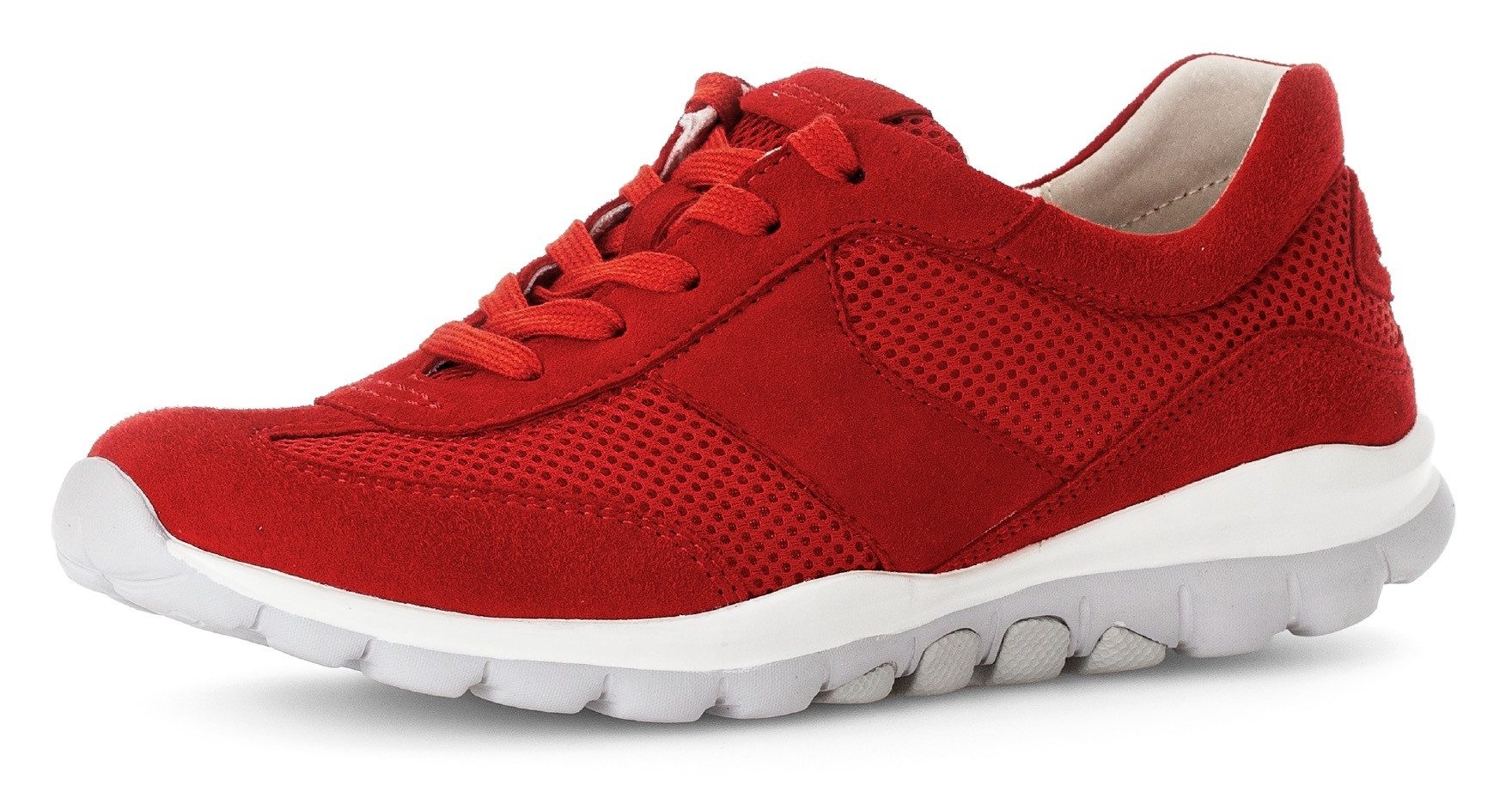Gabor Rollingsoft Sneakers met sleehak vrijetijdsschoen, lage schoen, veterschoen met optifit verwisselbare inlegzool