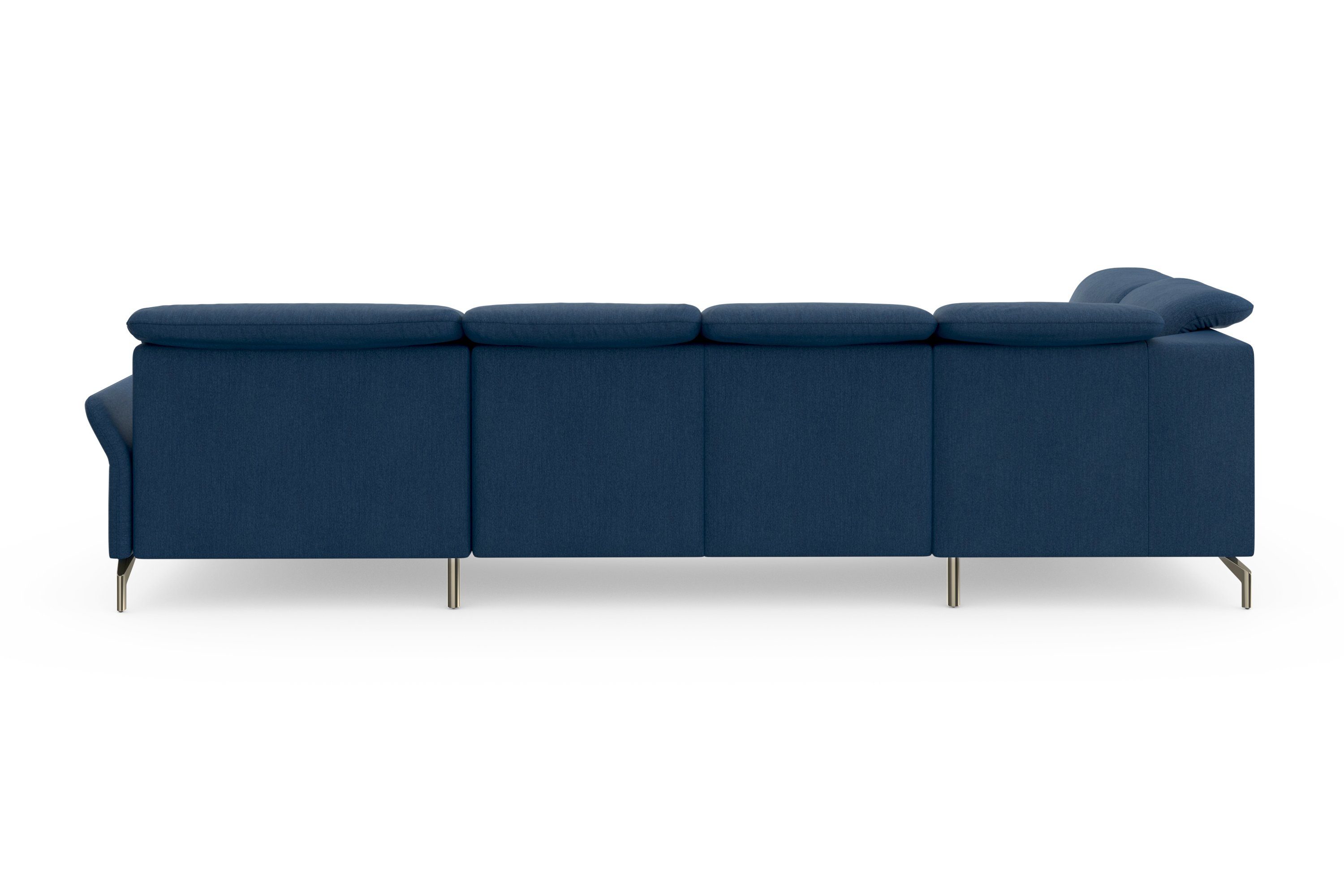 sit&more Zithoek Fashion U-vorm naar keuze met verstelbare hoofdsteun, uittrekzitting, motorisch, nikkel poten