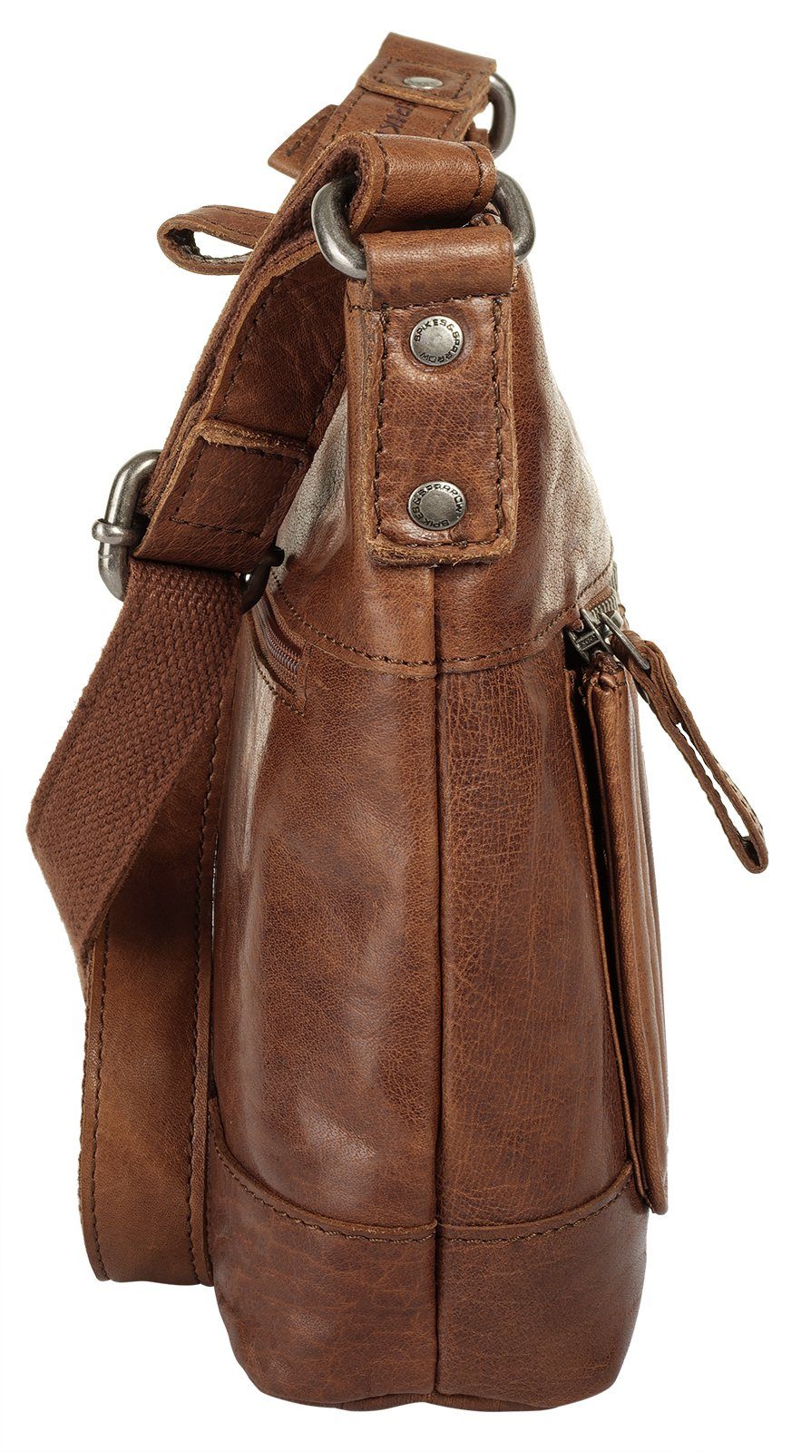 Spikes & Sparrow Schoudertas echt leder