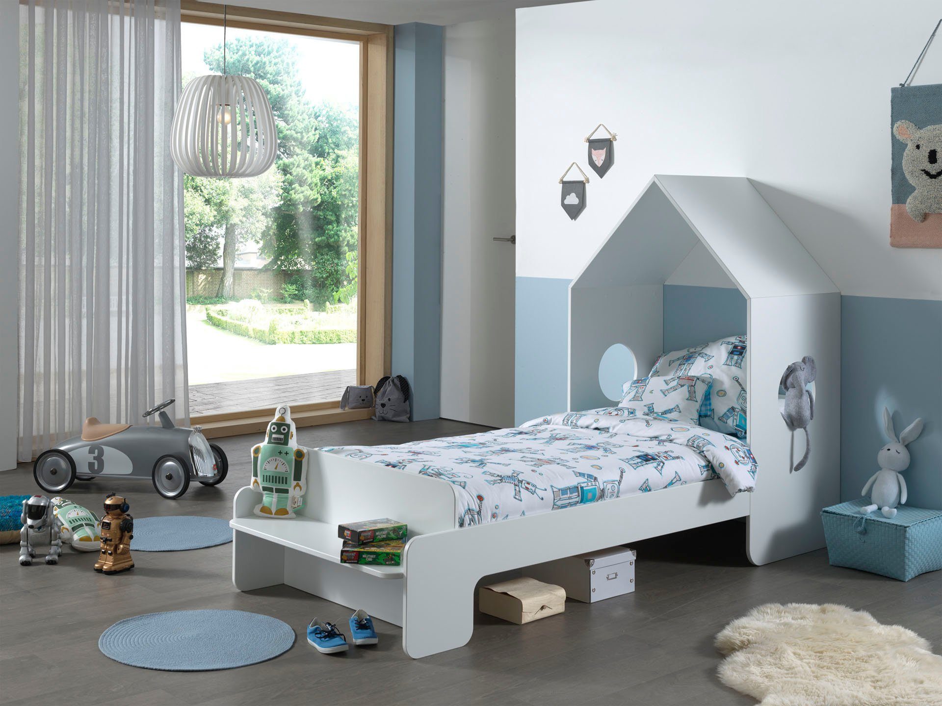 Vipack Kinderledikant Casami Huisbed eenpersoonsbedden wit