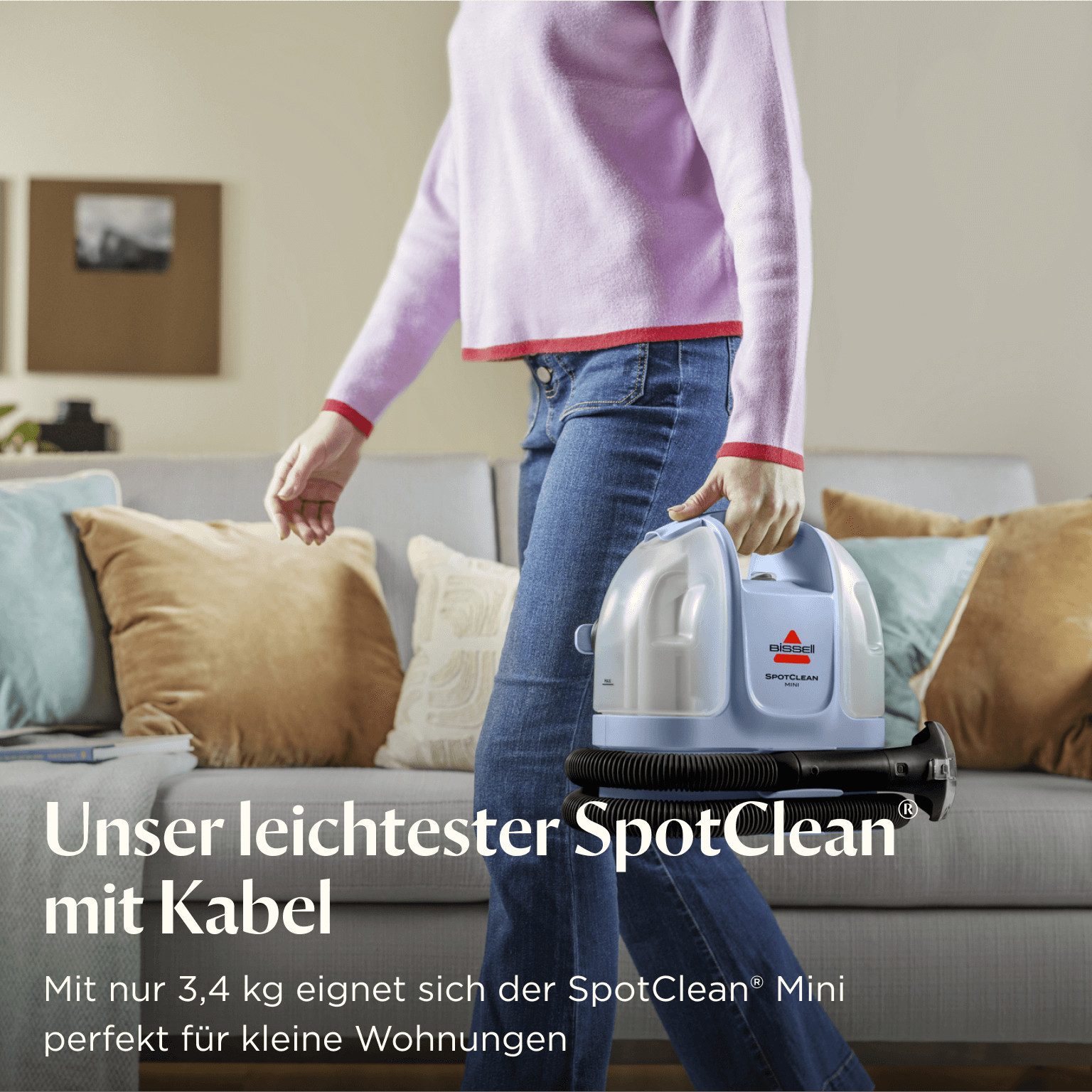 Bissell Waszuiger SpotClean Mini Select, leicht & klein, starke Saugleistung, Dual-Tank