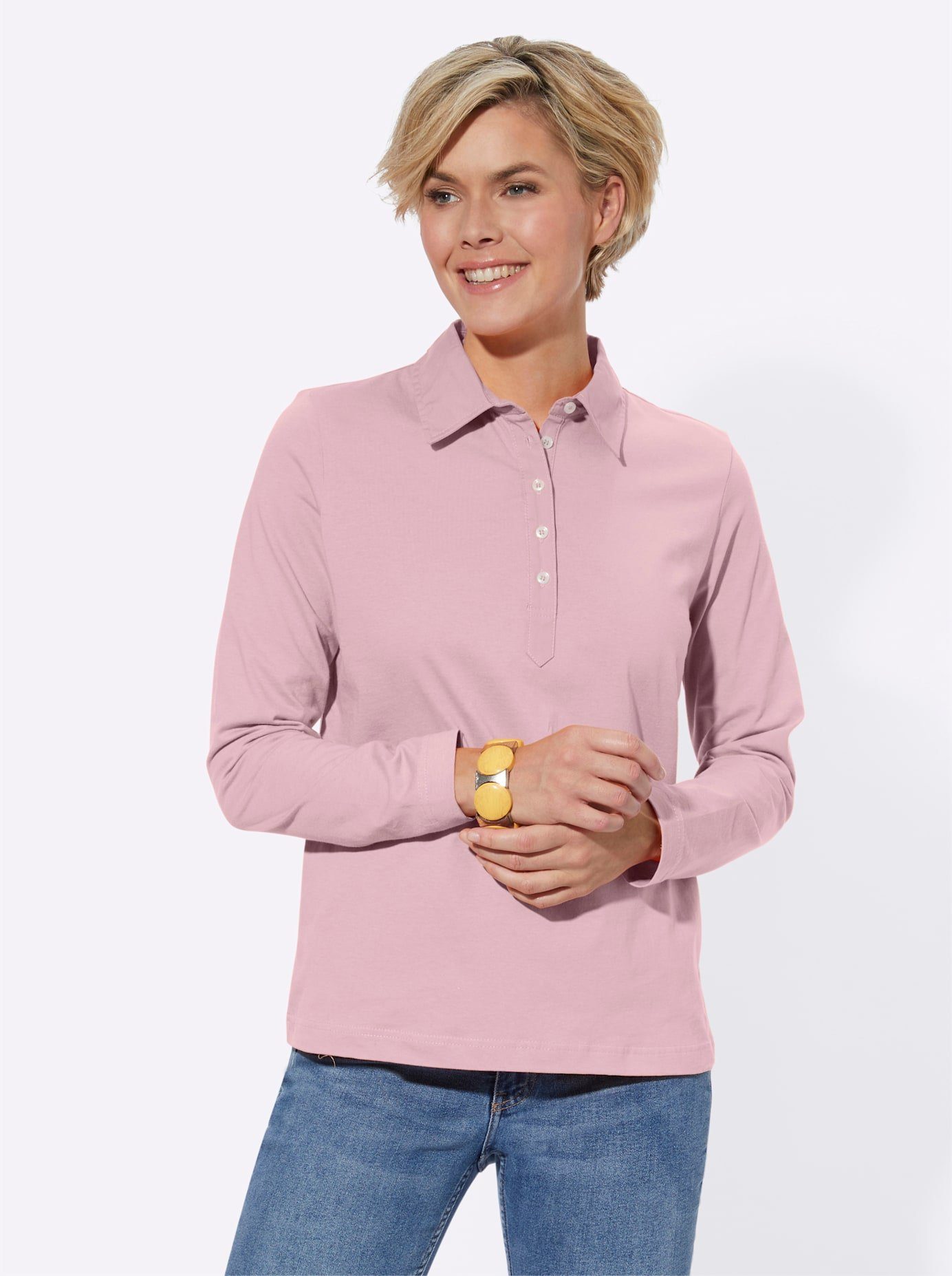 Casual Looks Poloshirt met lange mouwen Poloshirt (1-delig)