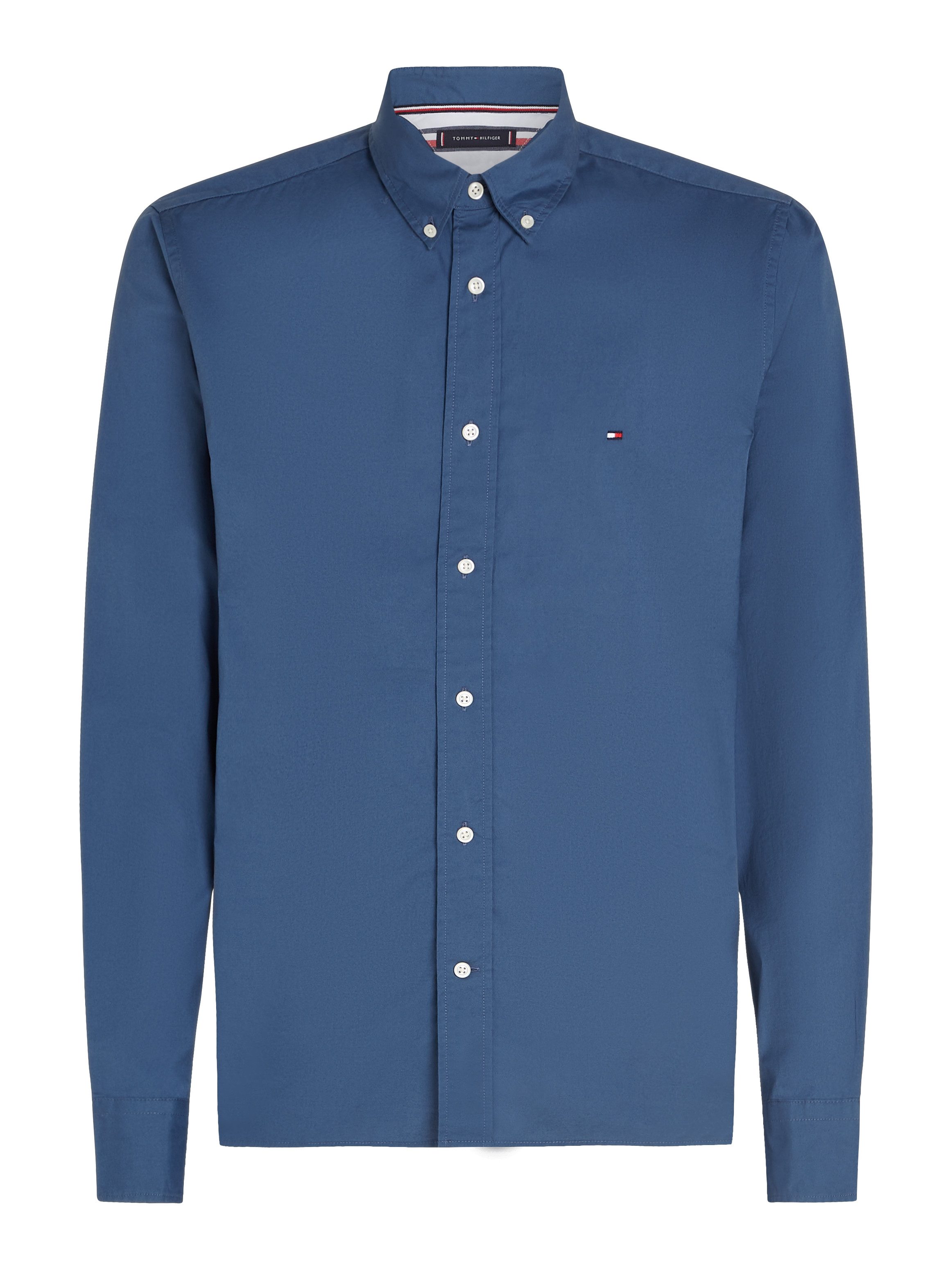 Tommy Hilfiger Overhemd met lange mouwen FLEX POPLIN RF SHIRT met labelschild binnenin de knoopsluiting (1-delig)