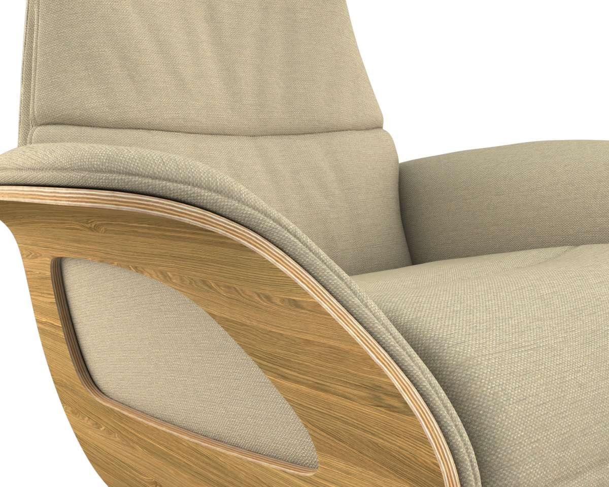 FLEXLUX Relaxfauteuil Clement praktische elektrische fauteuil Maat M, elektrische rug- en voetensteun, accu, armleuning Eiken, zwarte poot