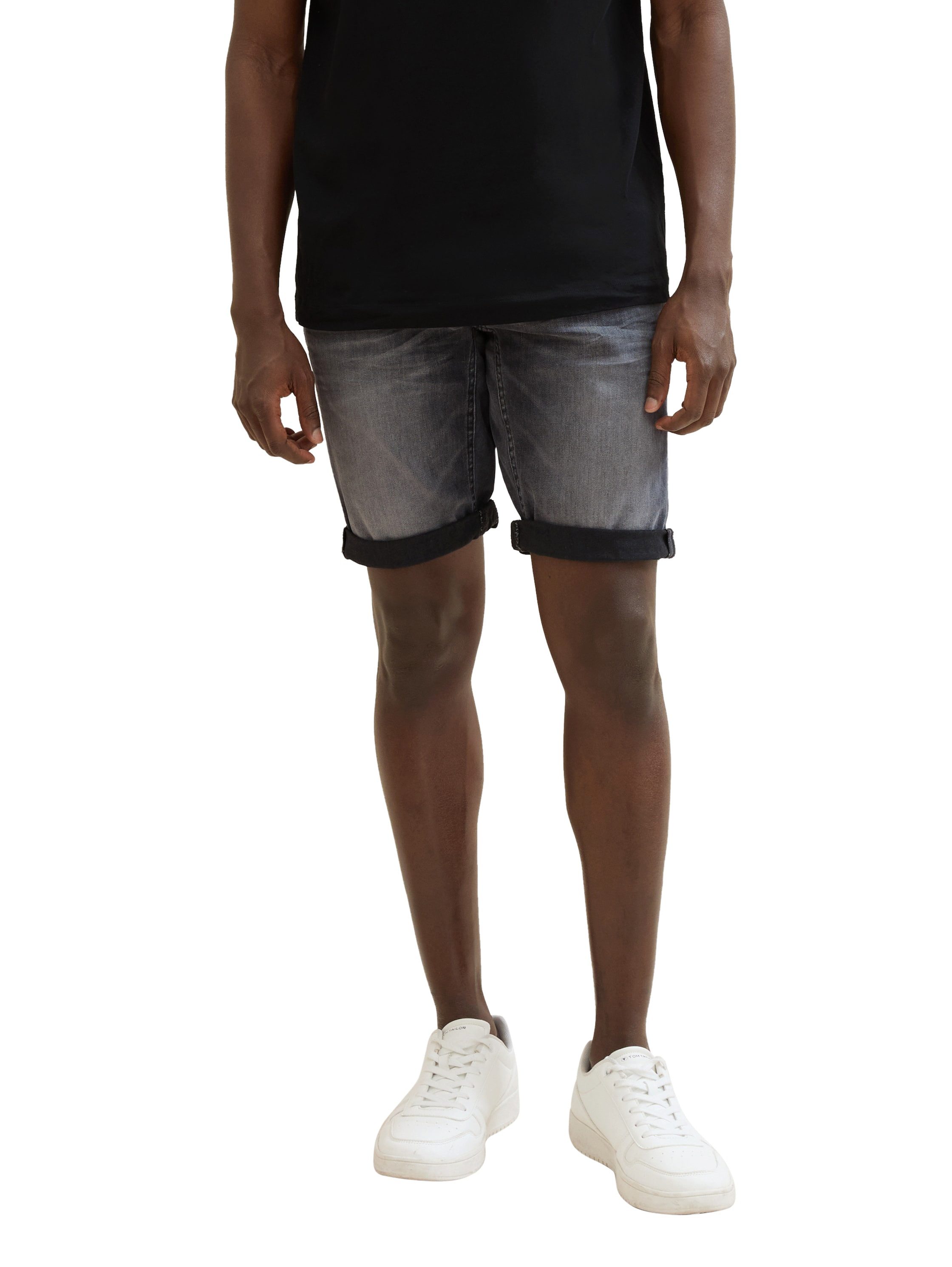 Tom Tailor Jeansbermuda Josh met merklabel
