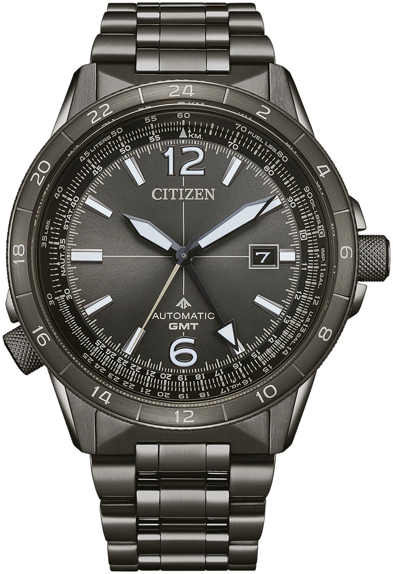 Citizen Automatisch horloge Promaster Mechanical GMT Horloge, herenhorloge, roestvrijstalen band, tot 20 bar waterdicht
