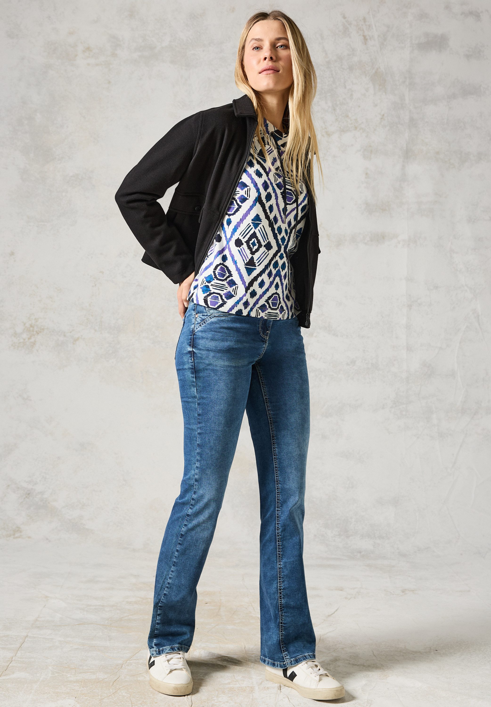Cecil Shirt met lange mouwen met grafisch patroon