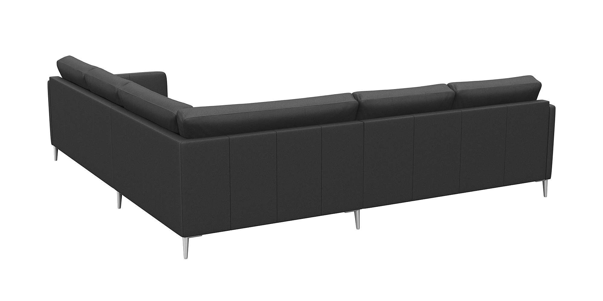 FLEXLUX Hoekbank Fiore, gelijkbenig, comfortabel door hoogwaardige zitconstructie smalle armleuningen, super zitcomfort door koudschuim, voeten van aluminium