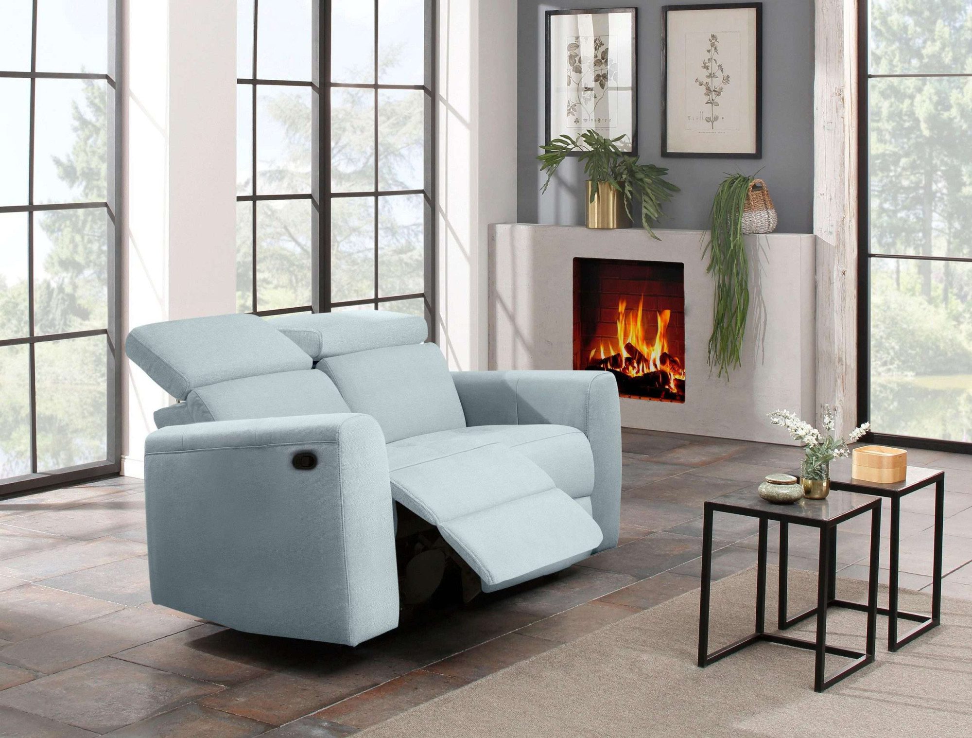 Home affaire 2-zitsbank Sentrano 152 cm, man. of electr. relaxfunctie en usb/kopverstelling