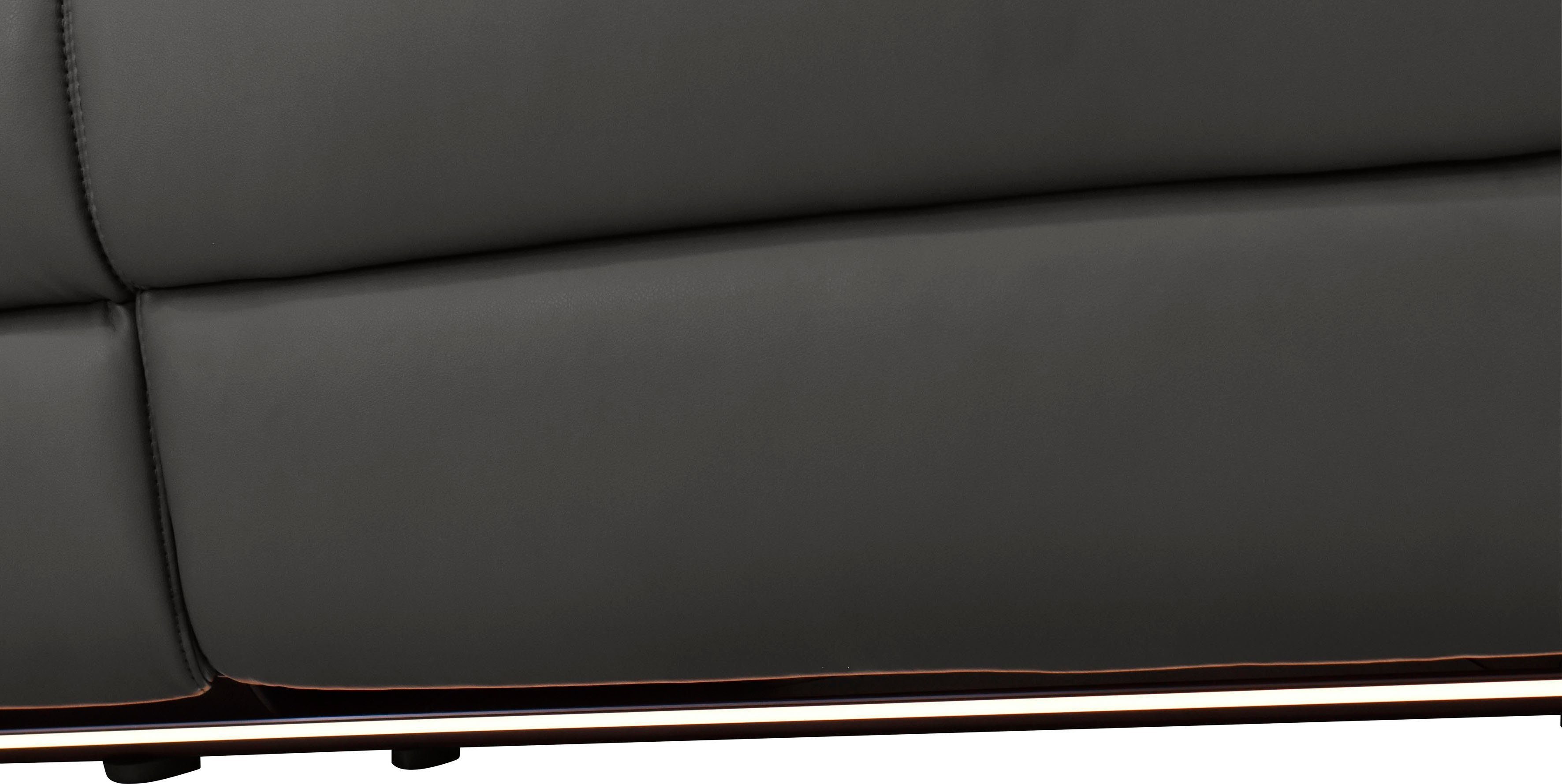 Places of Style Hoekbank Pareli, L-model, 259 cm, met récamier, echt leer, imitatieleer, weefstof