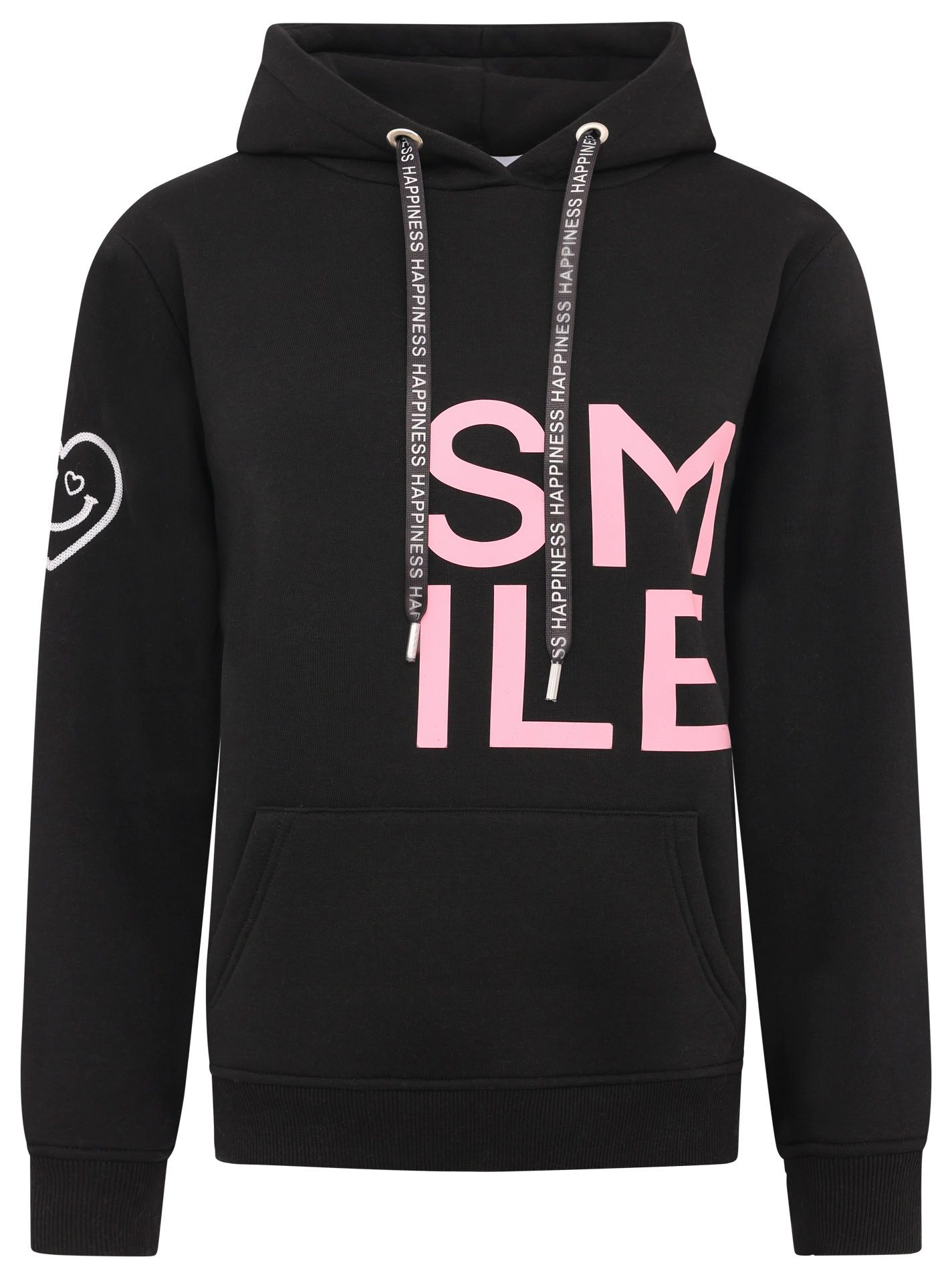 Zwillingsherz Hoodie Alissa met smile-print