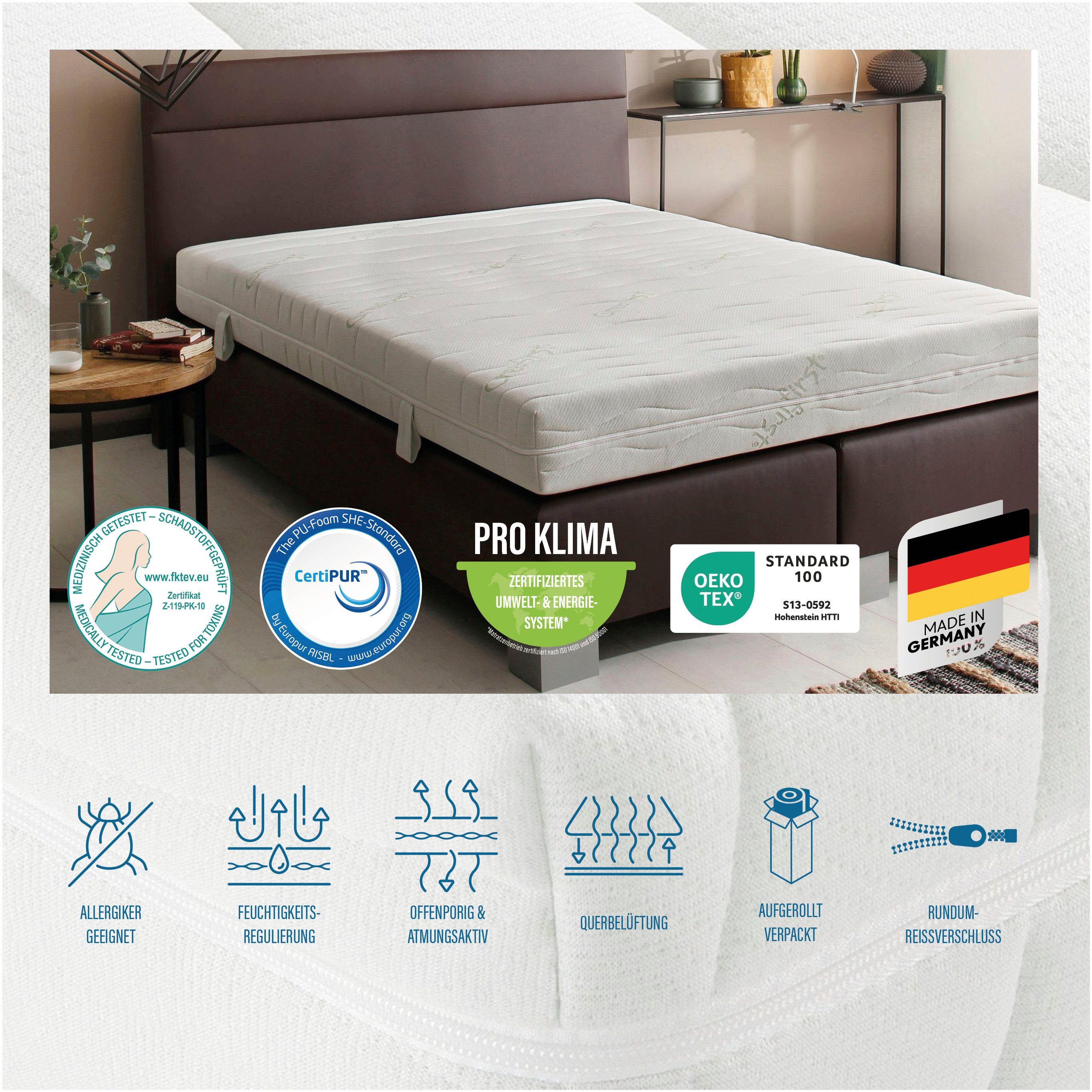 Beco Comfortschuimmatras Matras Active Greenfirst, matras in diverse maten beschikbaar hoogte 18 cm