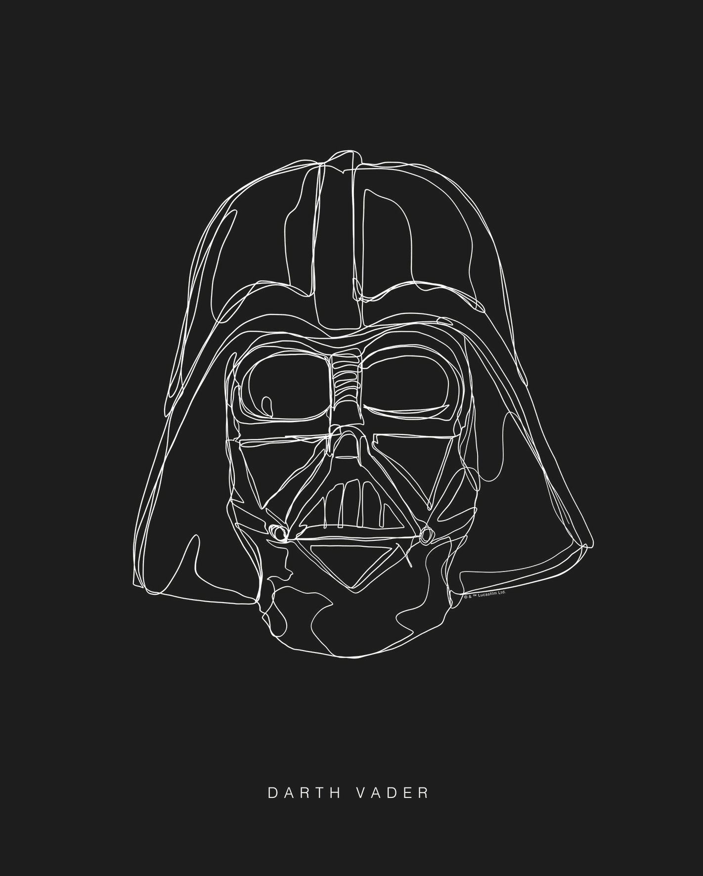 Komar wanddecoratie Star Wars Lines Dark Side Vader, zonder lijst