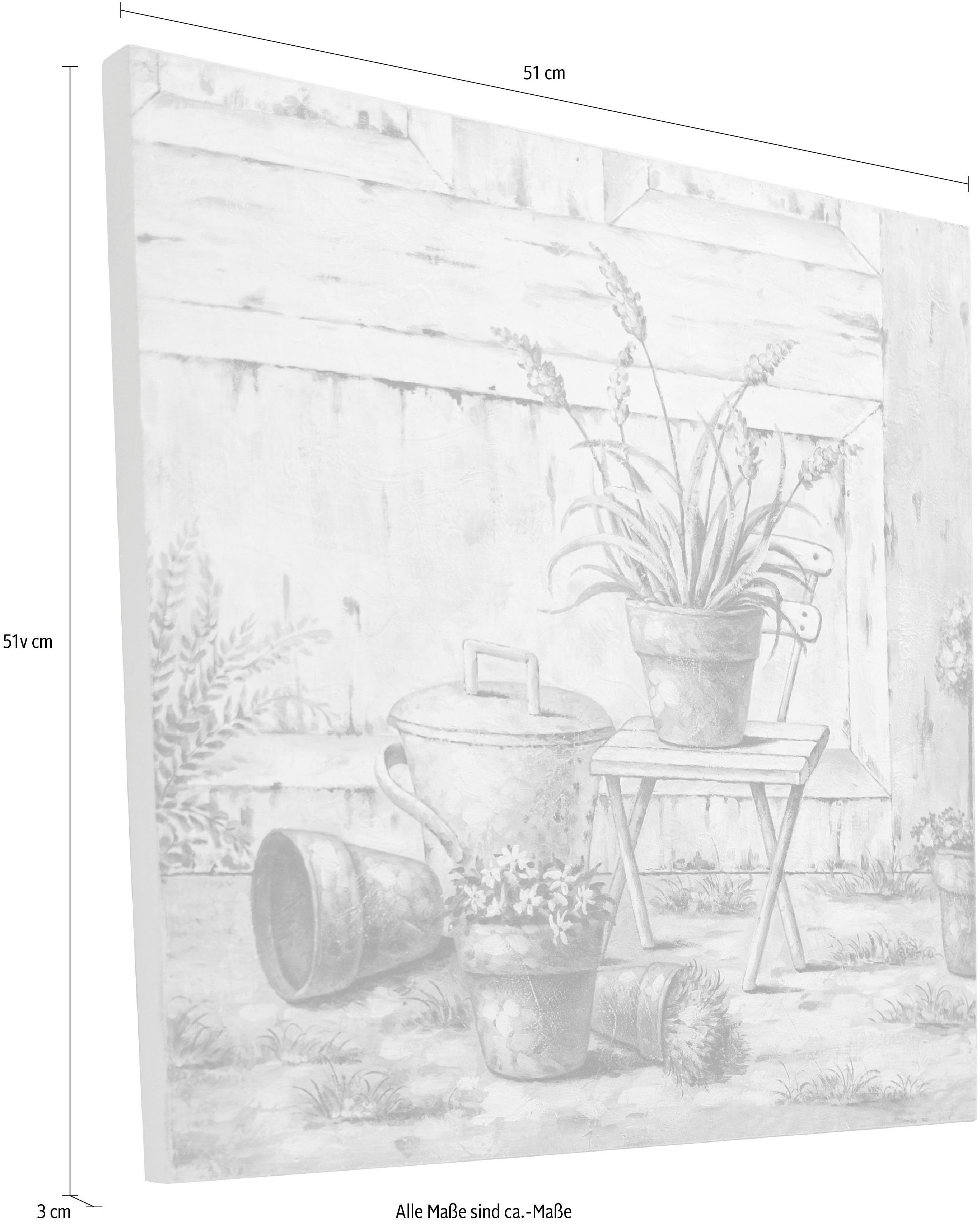 Myflair Möbel & Accessoires Artprint Jolin Wanddecoratie, motief stilleven met bloempotten, 51x51 cm, woonkamer
