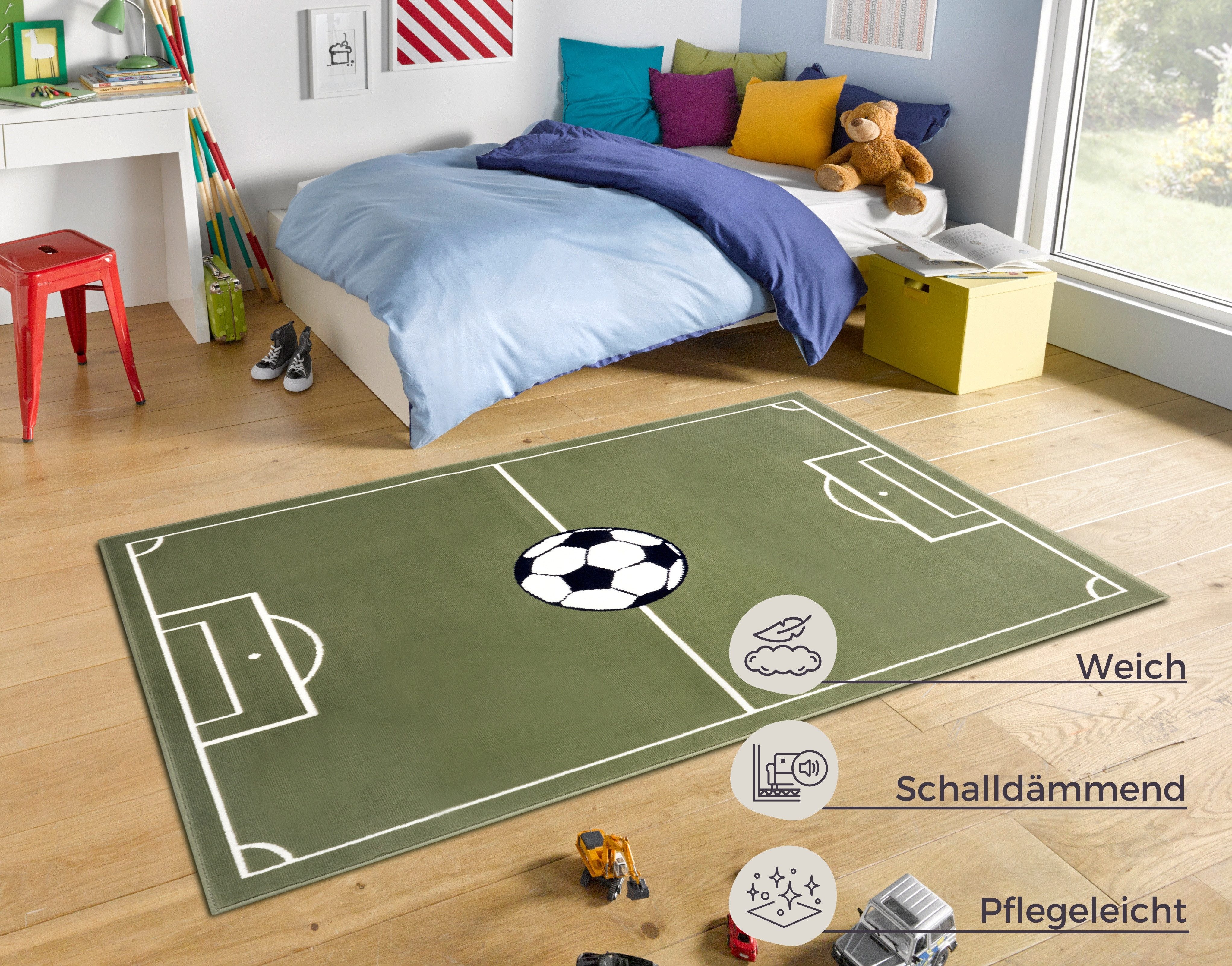 HANSE Home Vloerkleed Estadio Kindertapijt, speelmat, speelondergrond, voetbal, kinderkamer