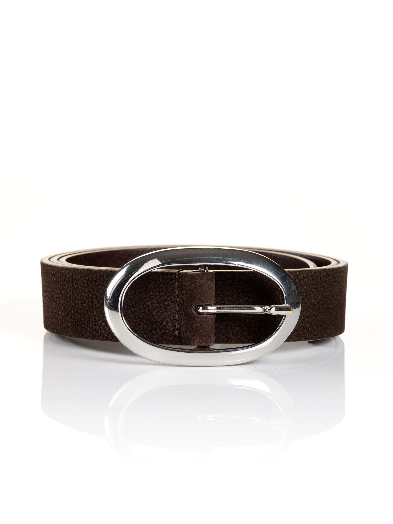 MONTI Synthetische riem Siena met zacht echt leer en modieuze ovale glanzende sluiting – 3 cm breed