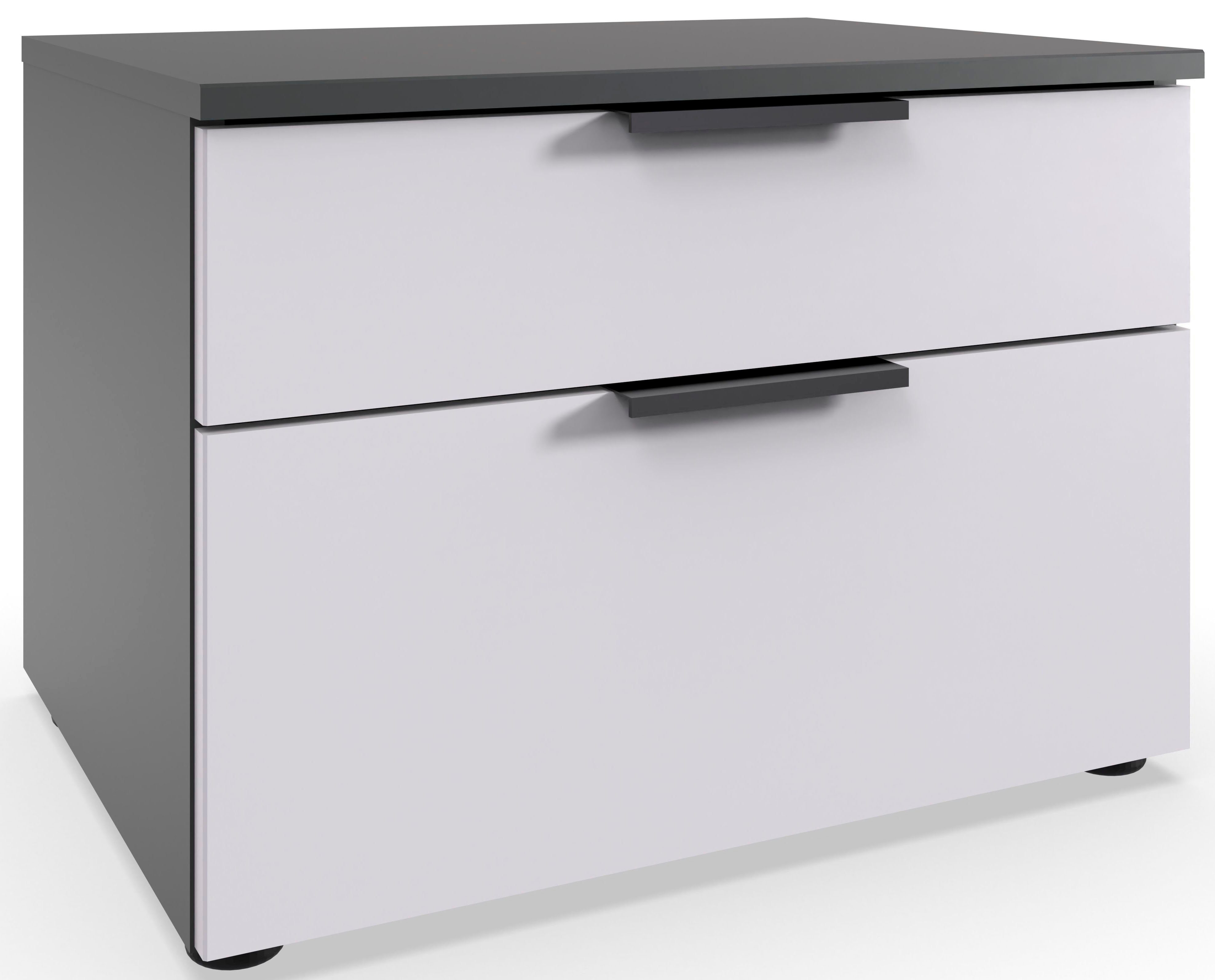 Wimex Nachtkastje Level by fresh to go 2 lades met soft-close functie, 54 cm breed, 39 cm hoog nachtkastjes wit