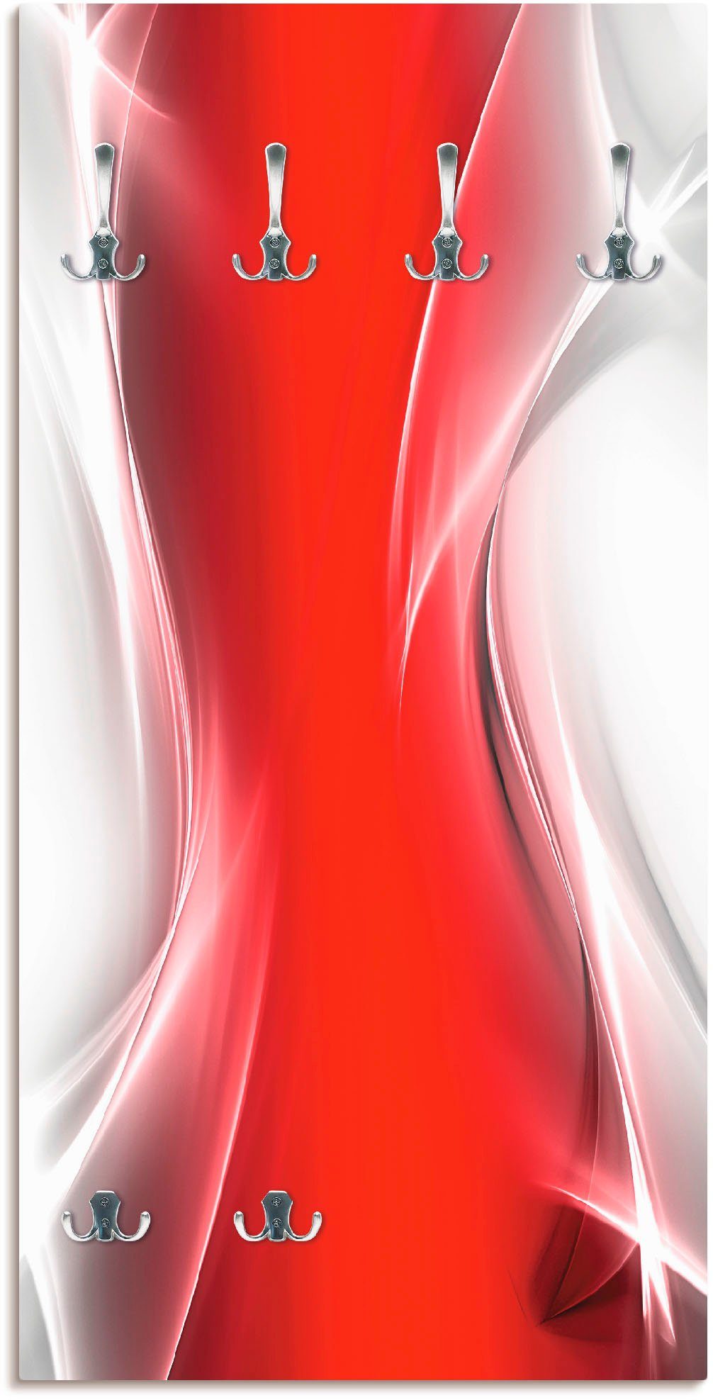 Artland Kapstokpaneel Creatief element rood voor uw artdesign ruimtebesparende kapstok van hout met 6 haken, geschikt voor kleine, smalle hal, halkapstok