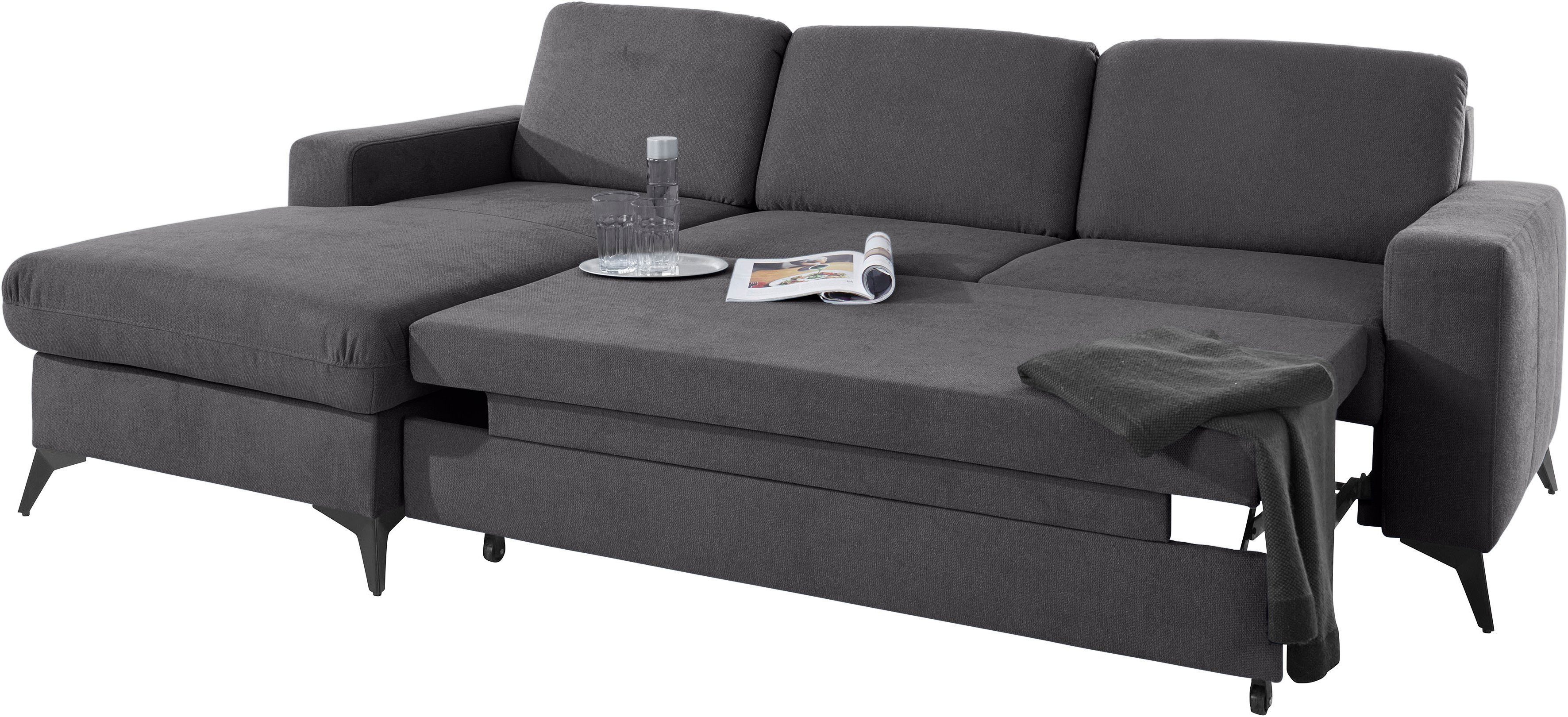 Places of Style Hoekbank Lolland L-vorm Naar keuze met slaapfunctie en bedkist, binnenvering