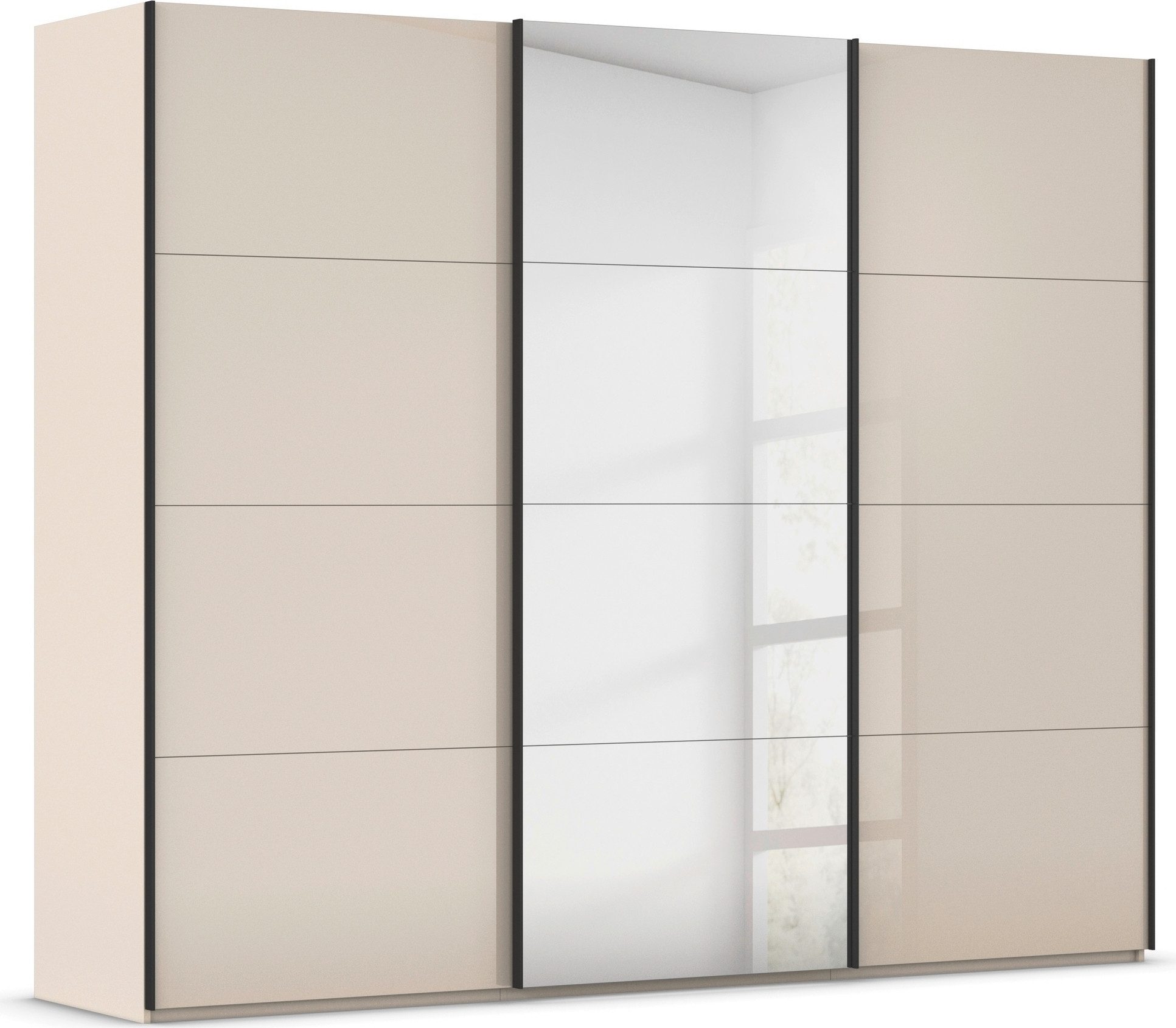 rauch Schuifdeurkast Kledingkast Kast Garderobe Slaapkamerkast SCALE-FYRA edel vierdelige deuren spiegel/glas-mix veel kleuren made in germany