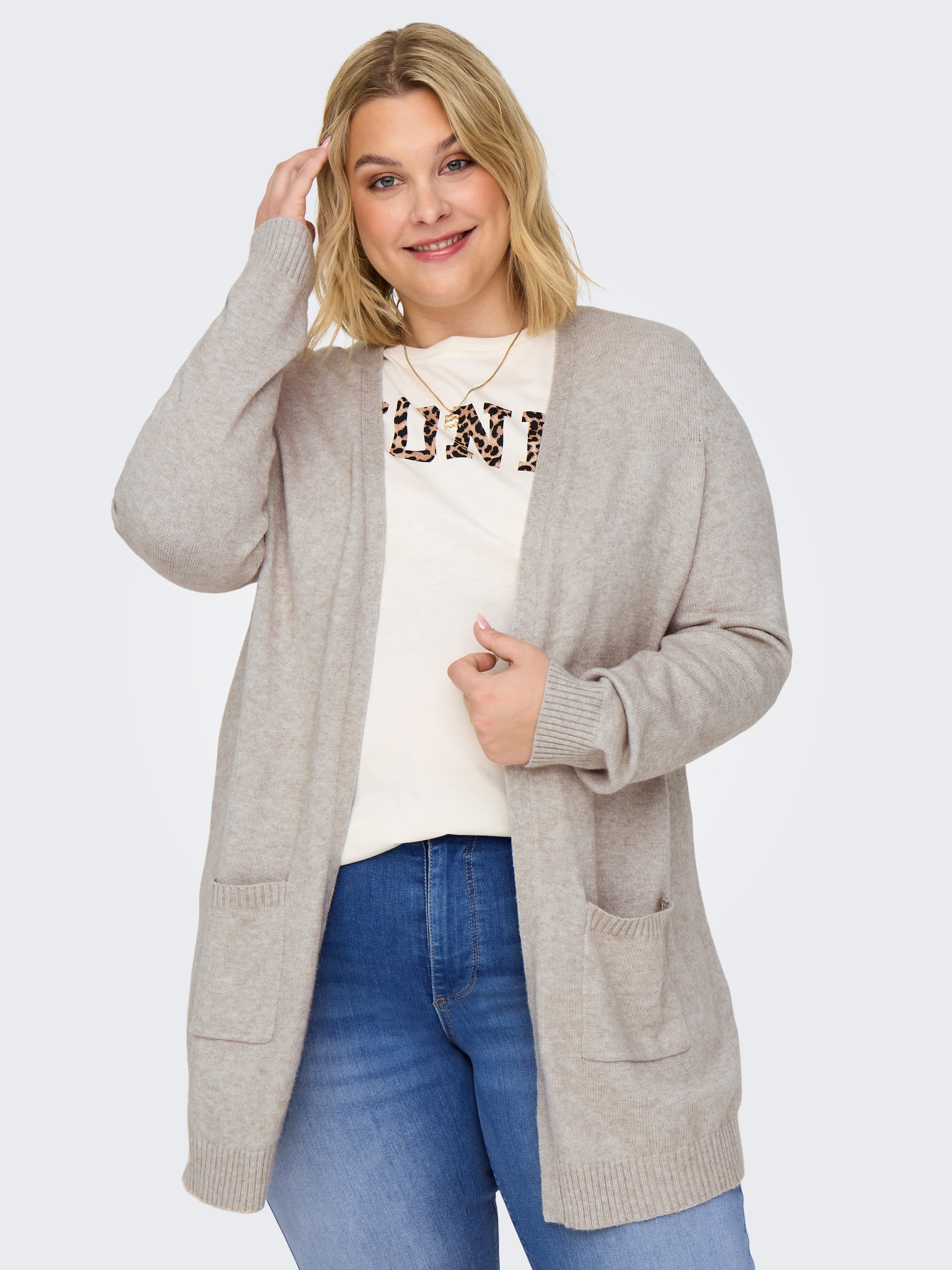 ONLY CARMAKOMA Vest CARESLY L/S OPEN CARDIGAN NOOS KNT