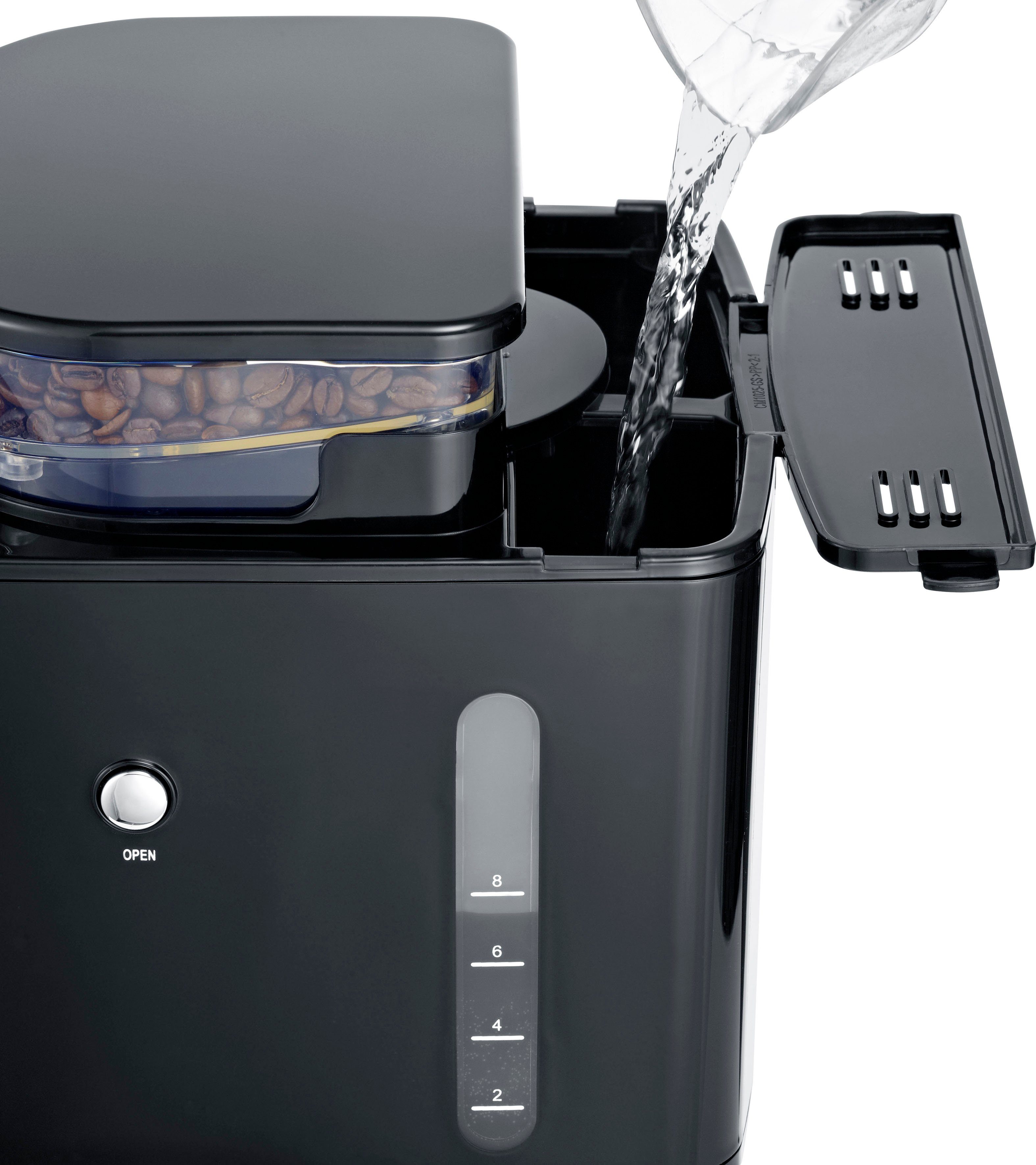 Severin Koffiezetapparaat met bonenmaler KA 4814, 1 l, met maalwerk, zwenkfilter, led-touchscreen, timerfunctie