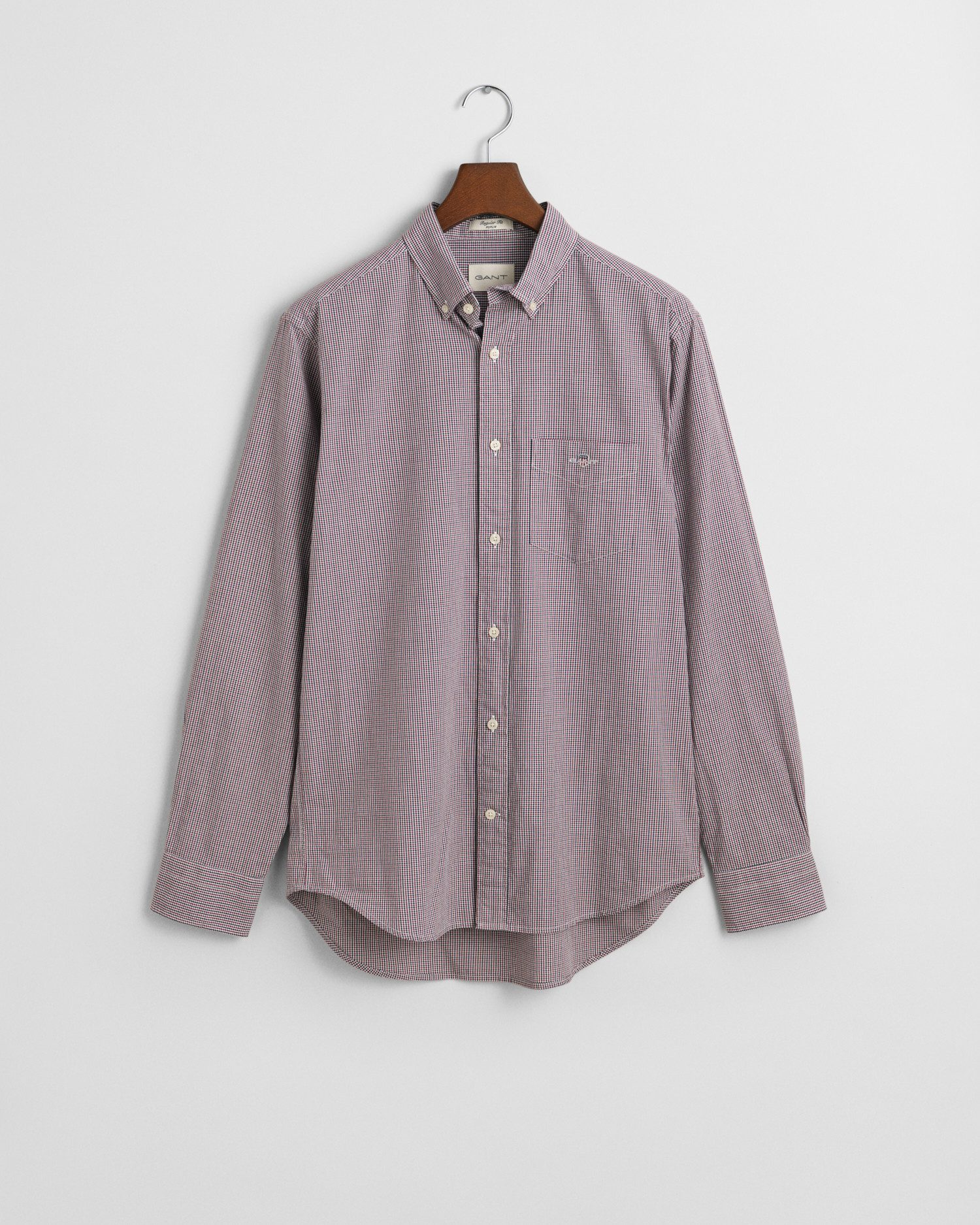 Gant Overhemd met lange mouwen REG POPLIN MICRO GINGHAM SHIRT Regular fit popeline overhemd met Vichy mini-ruit
